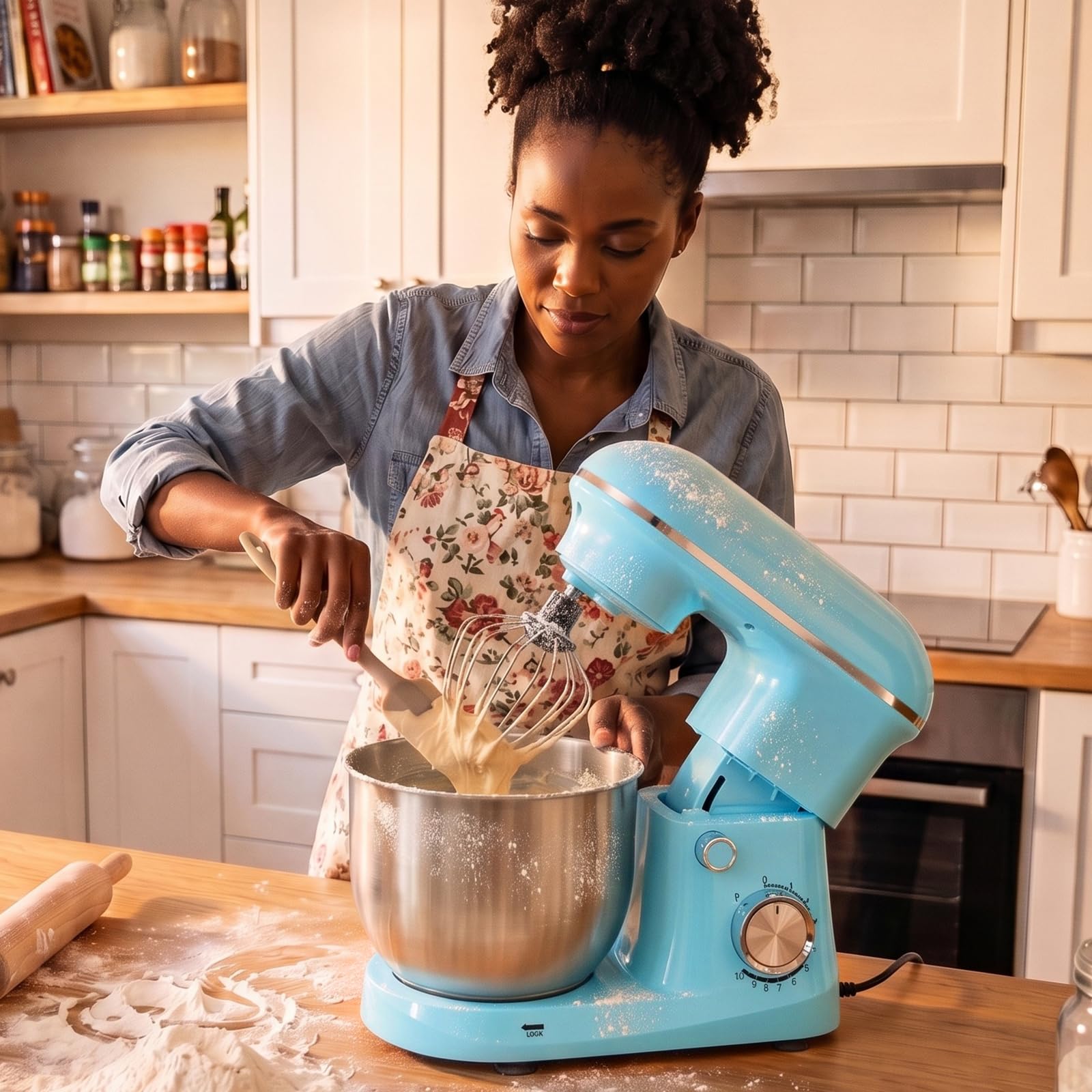 OLIXIS 4.2 Qt Stand Mixer, 10-Speed Tilt-Head Electric Mixer for Baking view 7