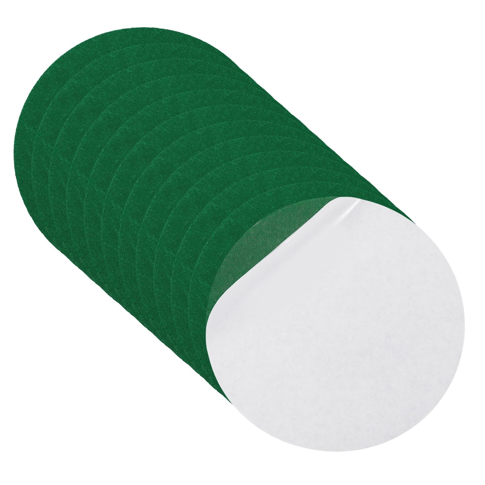 sourcing map 12Pcs Lamp Base Felt, 18cm Dia 2mm Thick Adhesive Round Soft Felt Furniture Pads, Non-Slip Anti-Scratch Backed for Reading Light Table Lamp DIY Craft, Green