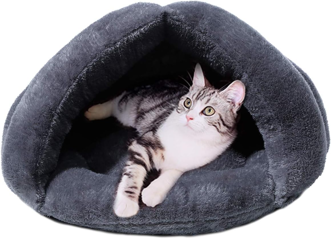 Cat Cave Small Dog Bed Cave Self Warming Cat Bed Fleece Cat Bed Cave Dog Cave Warm Pet Cave for Indoor Small Dogs and Cats