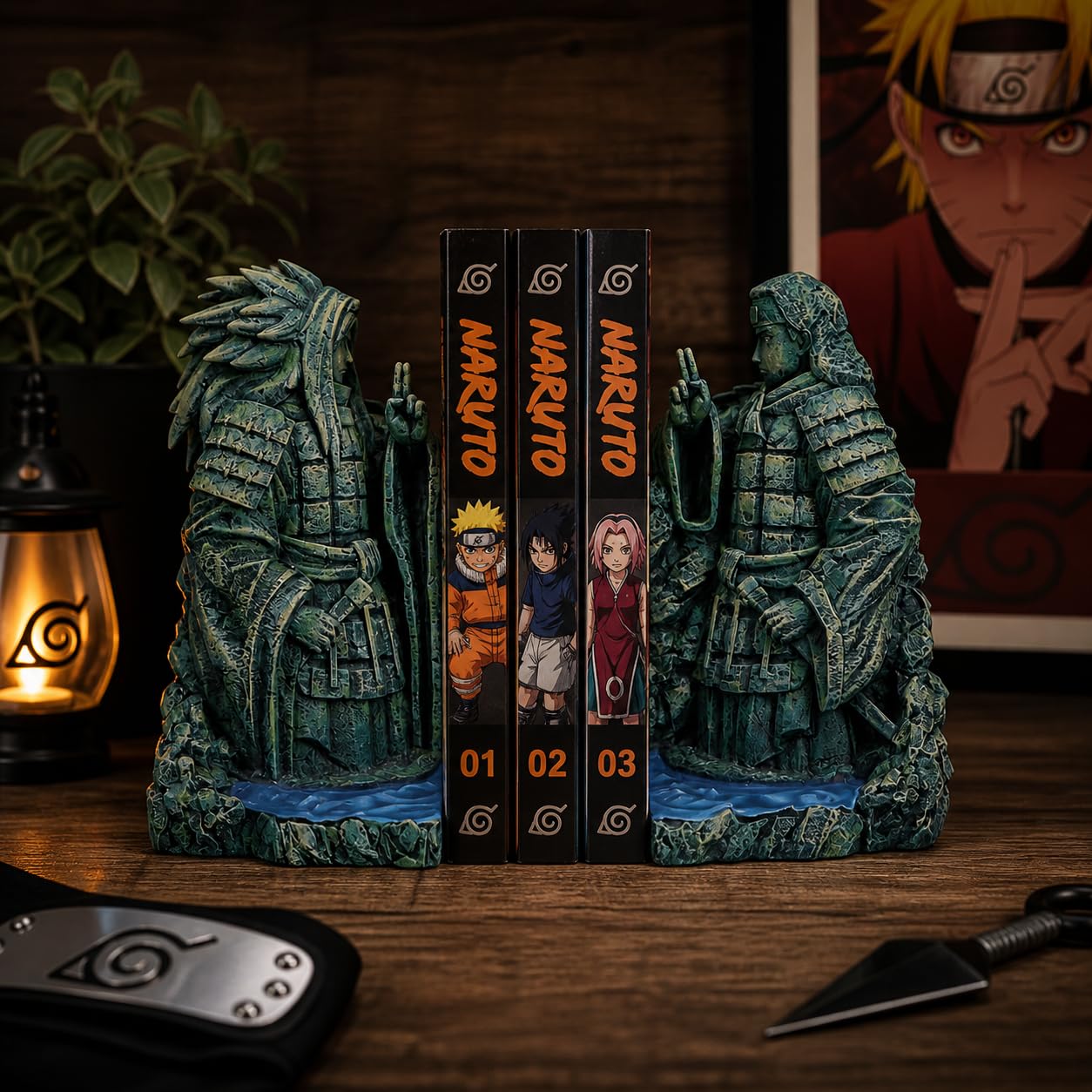 Nemesis Now The Final Valley - Sujetalibros Pintados a Mano, Hashirama y Madara, Figuras de Naruto esculpidas en Resina, entusiastas del Anime y coleccionistas de la Cultura Pop