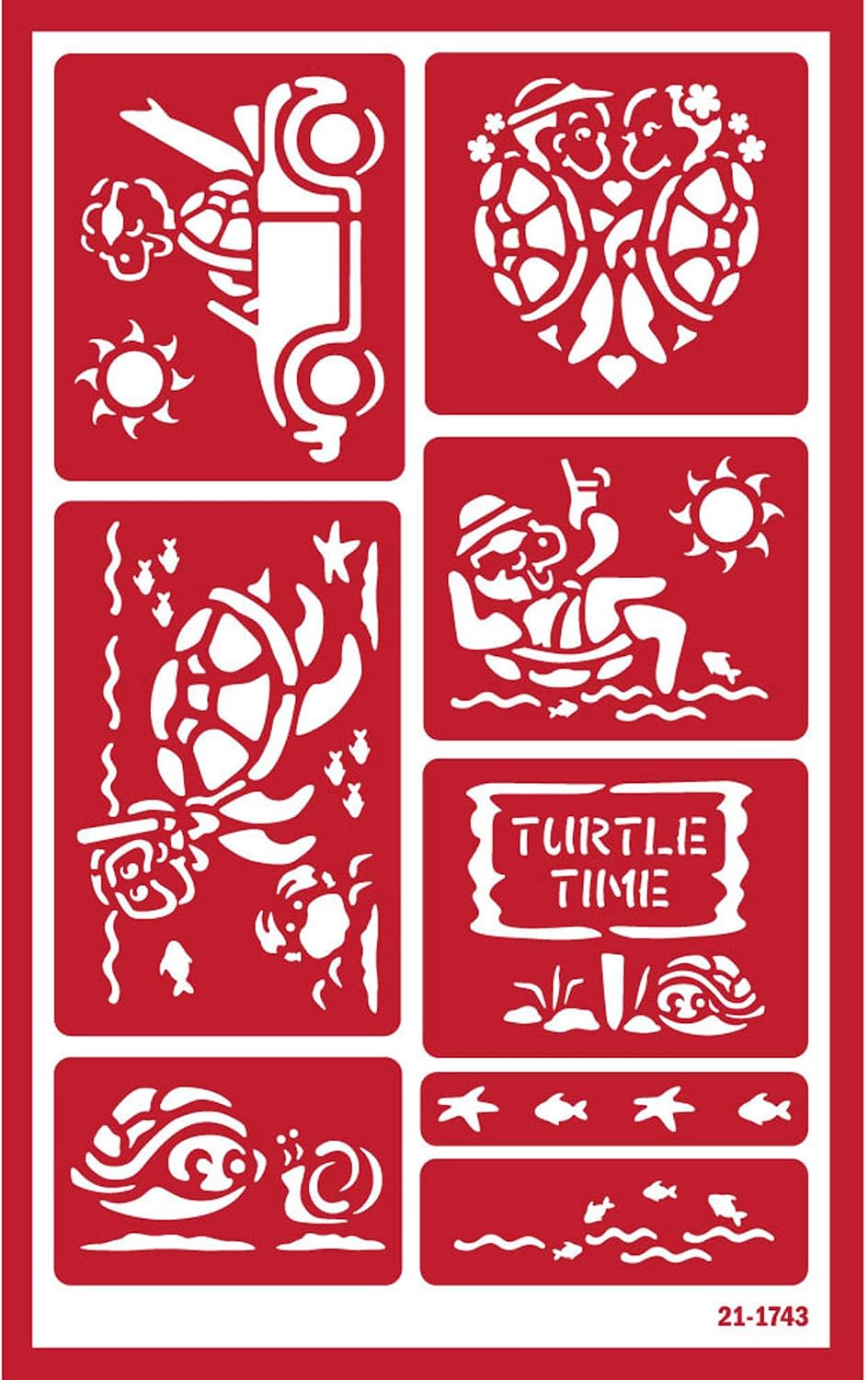 2 Glass Etching Stencils Reusable Template - Hawaii Theme Beach Stencil - Reusable Self Stick Etching Templates with Flamingo, Turtle Design - Set with Brush