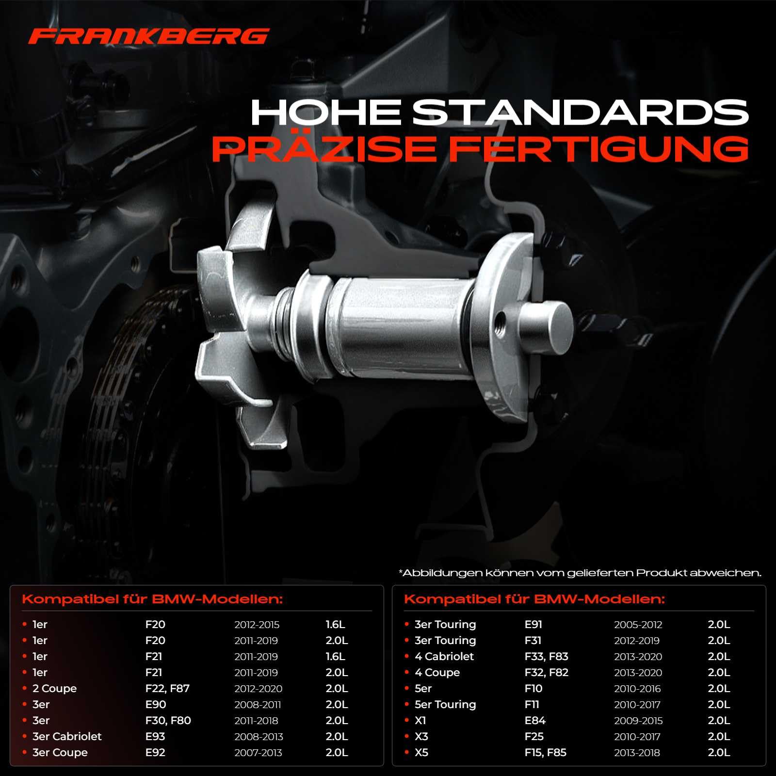 Frankberg Wasserpumpe Kompatibel mit 1er F20 1.6L 2.0L 2010-2019 2 Coupe F22 F87 2.0L 2012-2022 3 Gran Turismo F34 2.0L 2013-2016 Diesel Replace# 11518516204