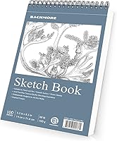 Vista 9 de Bachmore - Cuaderno de bocetos de 5.5 x 8.5 pulgadas, 100 hojas de cuaderno de bocetos encuadernado en espiral para artistas profesionales