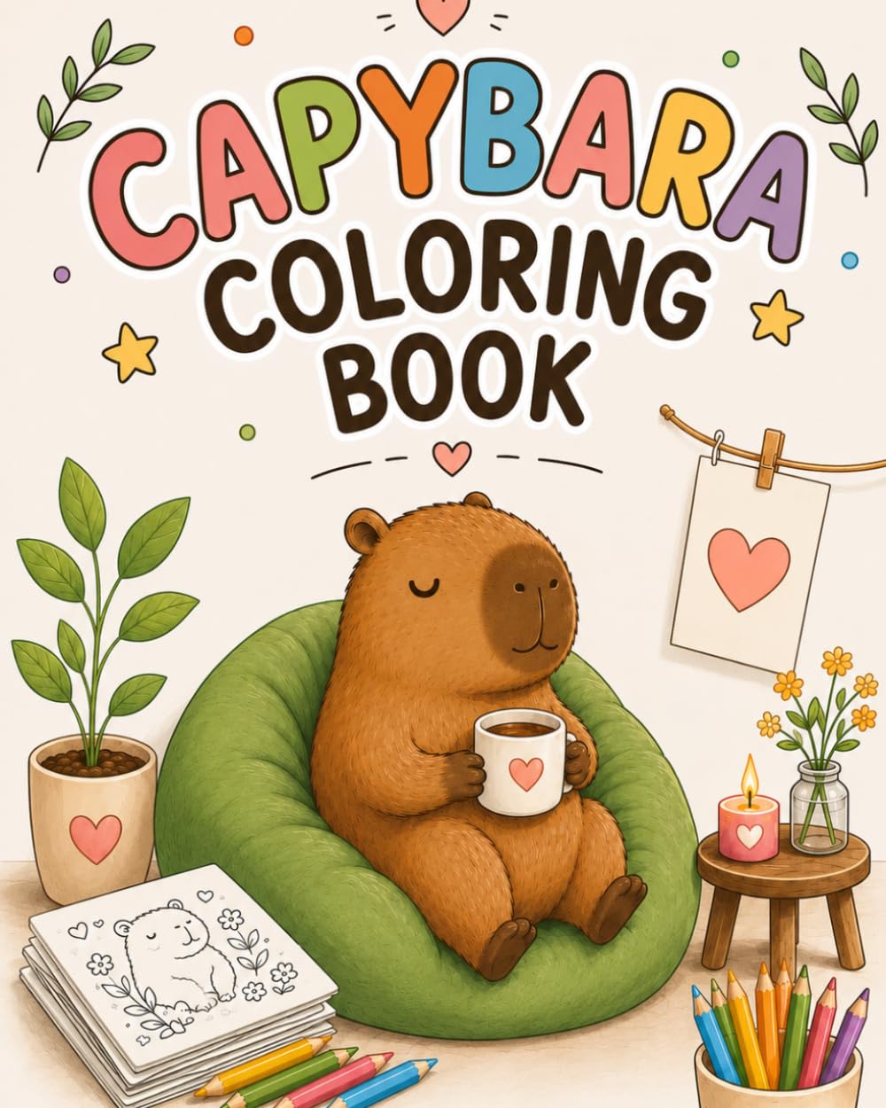 Capybara Coloring Book: Cute & Cozy Animals for Relaxation and Fun