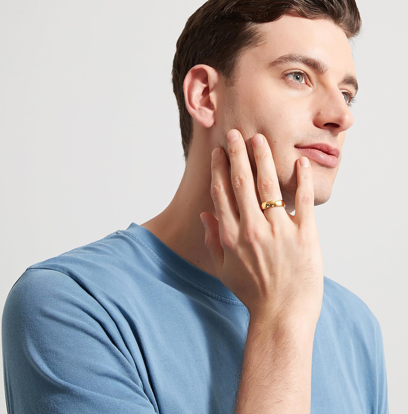 TIGRADE Titanium Ring 2mm 4mm 6mm 8mm 18k Gold Plated Wedding Band in Comfort Fit Dome Polished for Men Women Size 3-14 - Image 4