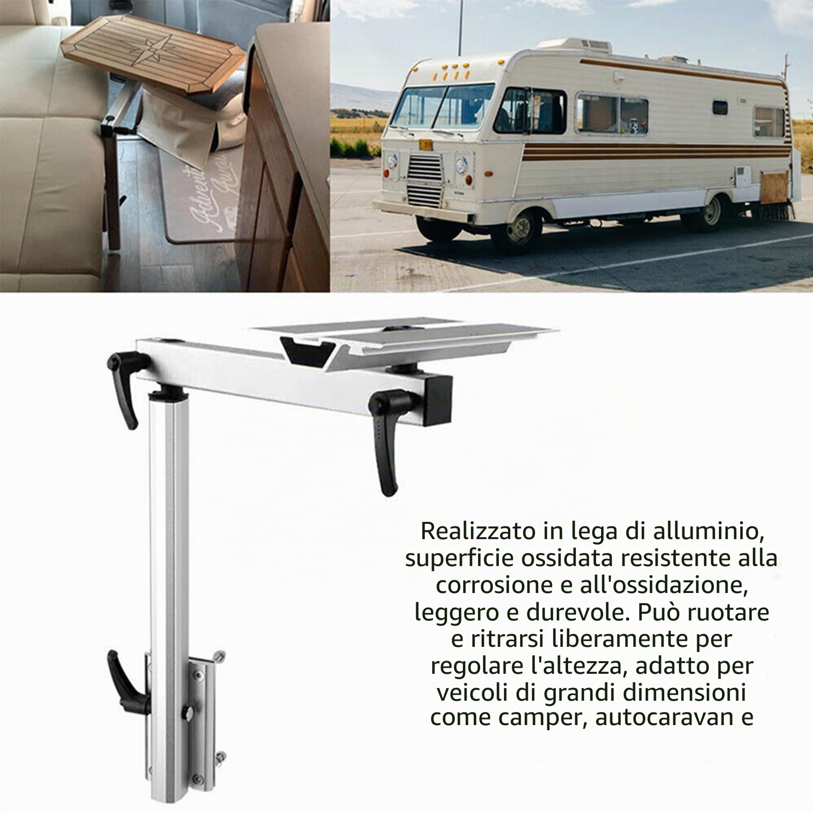 Gambe del tavolo rimovibili, staffe per gambe del tavolo regolabili a 360 gradi, Supporto da tavolo da Tavolo Staffa per mobili fai da te per camper, barca, laptop, camper, pontoni