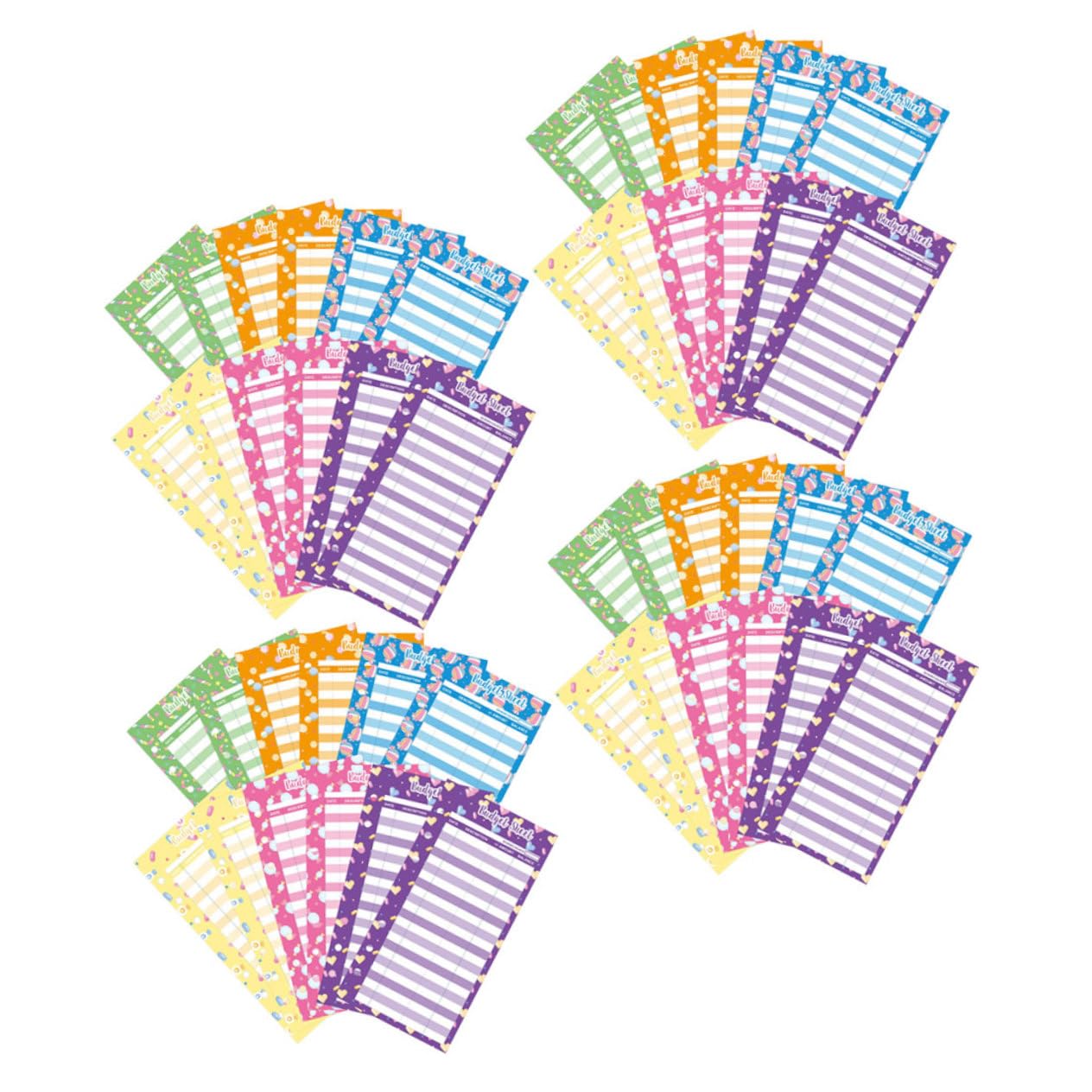 Operitacx 5 Set Carta Di Consumo Di Bilancio Libro Di Risparmio Di Denaro Per Contanti Portafoglio Mensile Organizzatore Di Contanti Raccoglitore Di Bilancio Inserti Ricariche 60 pezzi*5