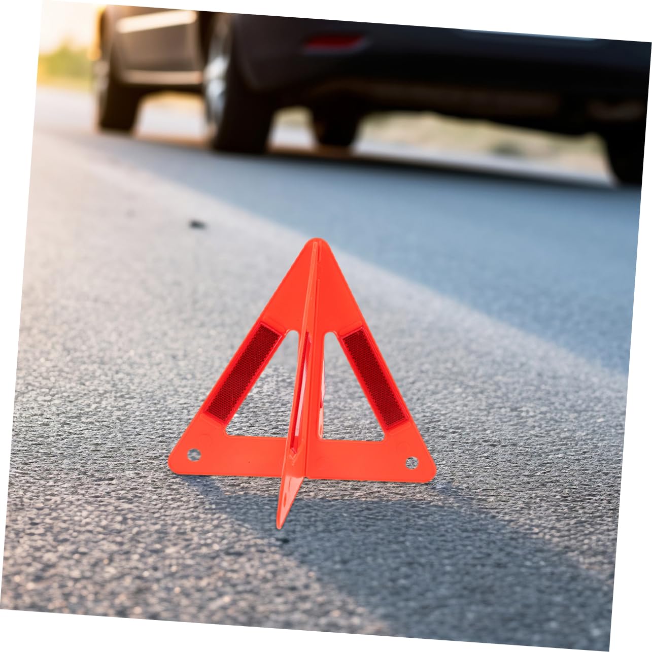 GLEAVI Segnale di Avvertimento per Auto Triangolo di Segnalazione Segnali di Avvertimento Triangolari Triangolo di Emergenza Triangoli per Camion Rosso Plastica