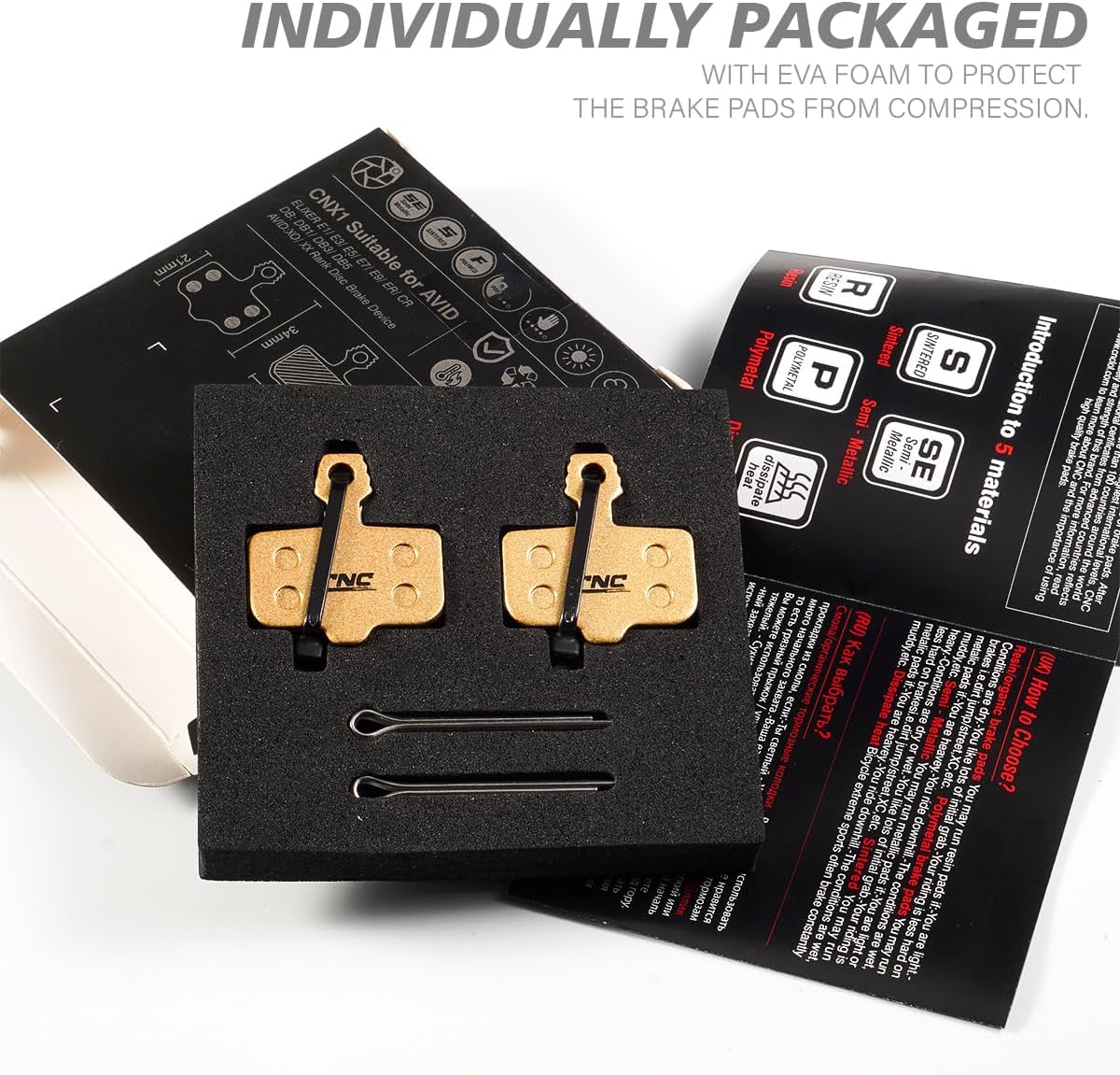 Bicycle Disc Brake Pads for Avid Elixir 1 3 5 7 9 ER CR Mag,Bike Brake Pads for Sram Level T TL Rival XX,X0,XXWC DB1 DB3 DB5 MTB Brake Pads. （Resin/Semi-Metallic）