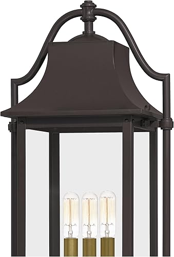 Miniatura 8 de Quoizel MAN9011WT - Poste exterior Manning, 3 luces, 180 vatios totales, bronce occidental