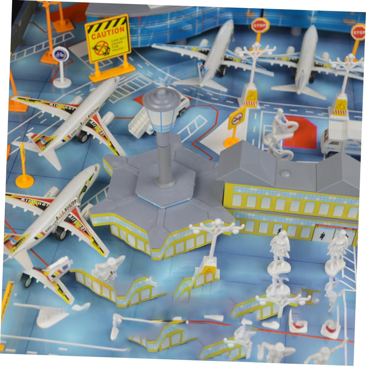 Aeroplano Giocattolo Scena Aeroporto in Pvc, per Ragazzo Ragazza