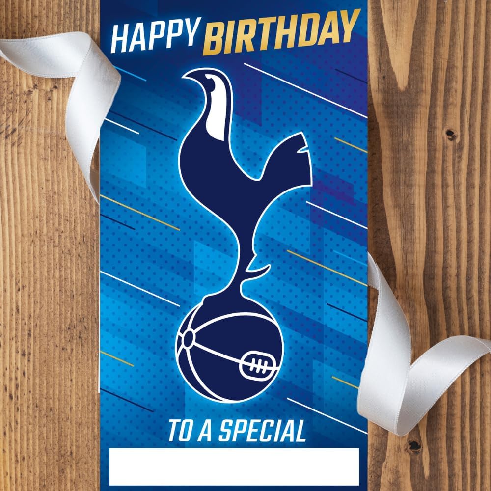Tottenham Football Club Birthday Card. Comes with Stickers to Personalise with your Caption, Mum, Dad, Grandson, Boyfriend, Open Birthday Card, Blue