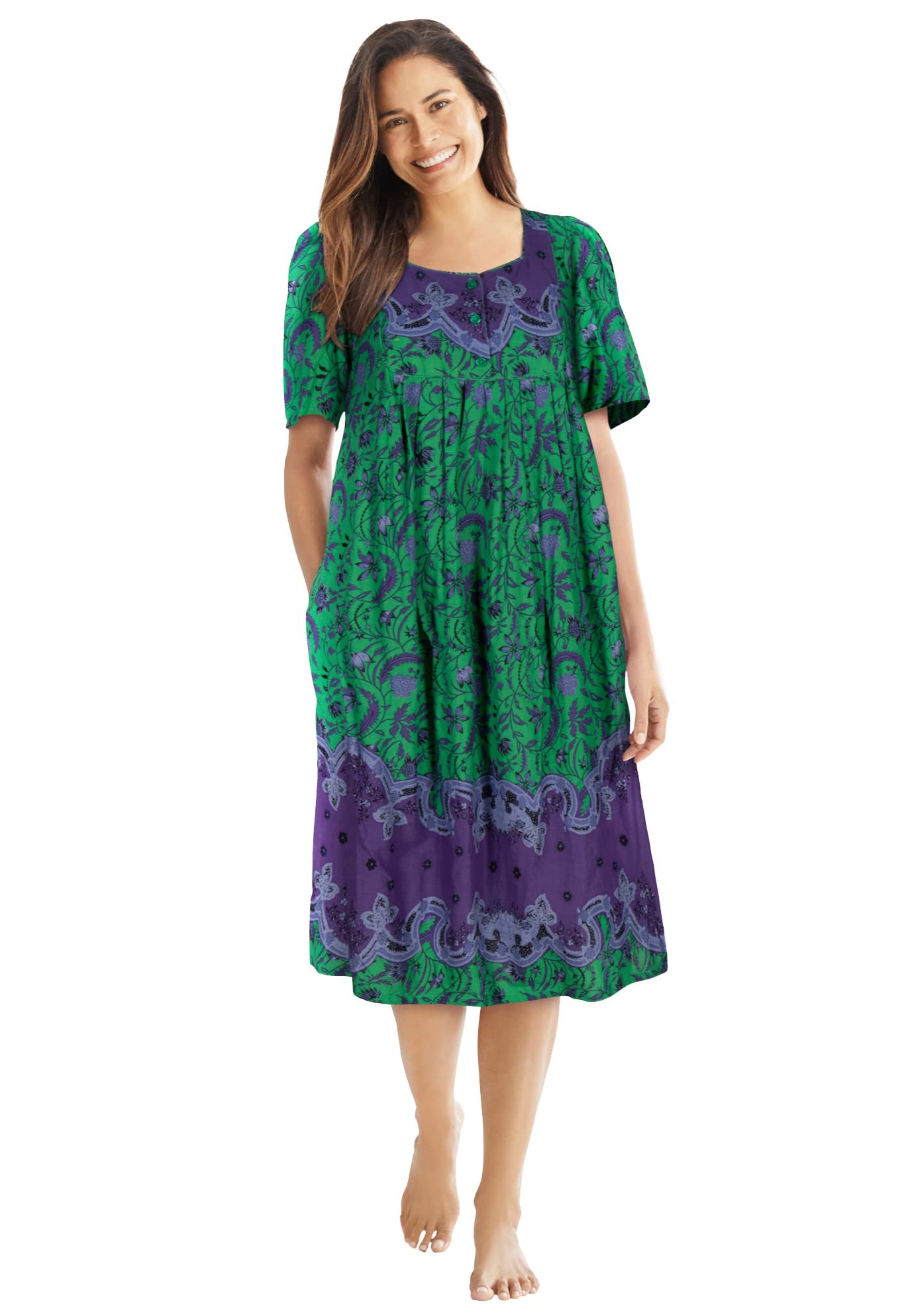 Only Necessities Plus Size Mixed Print Short Lounger