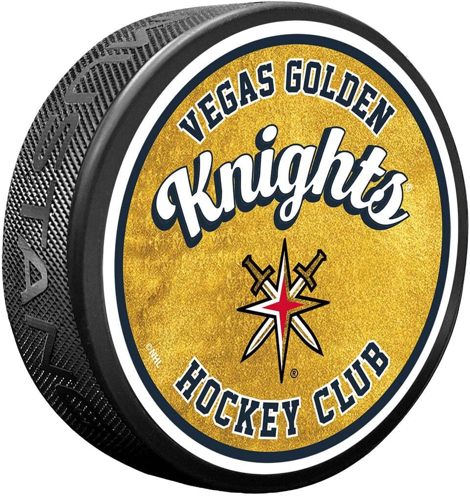 Sports Decor Vegas Golden Knights Puck | Retro Script