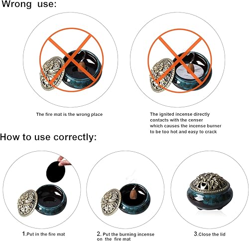 Miniatura 3 de Cerámica de la decoración casera de incienso palitos o conos quemador de porcelana incienso titular