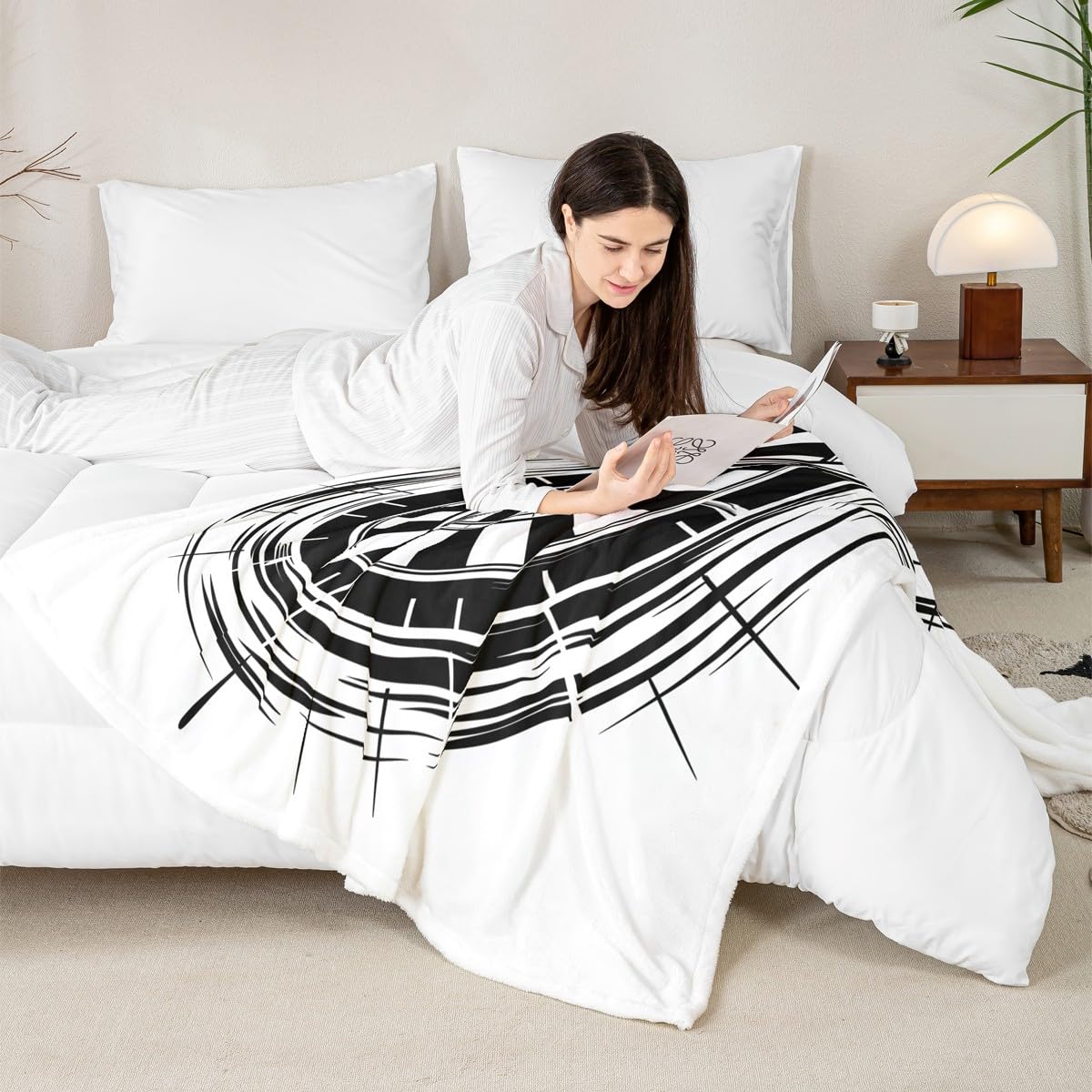 Homewish Darts Sport Kuscheldecke 150x200cm Geometrischer Kreis Fleecedecken Kinder Teens Schwarz und Weiß Dart Board Jugendliche Decke für Sofa Wettbewerbsspiele Bett Couch Dekorative Decken