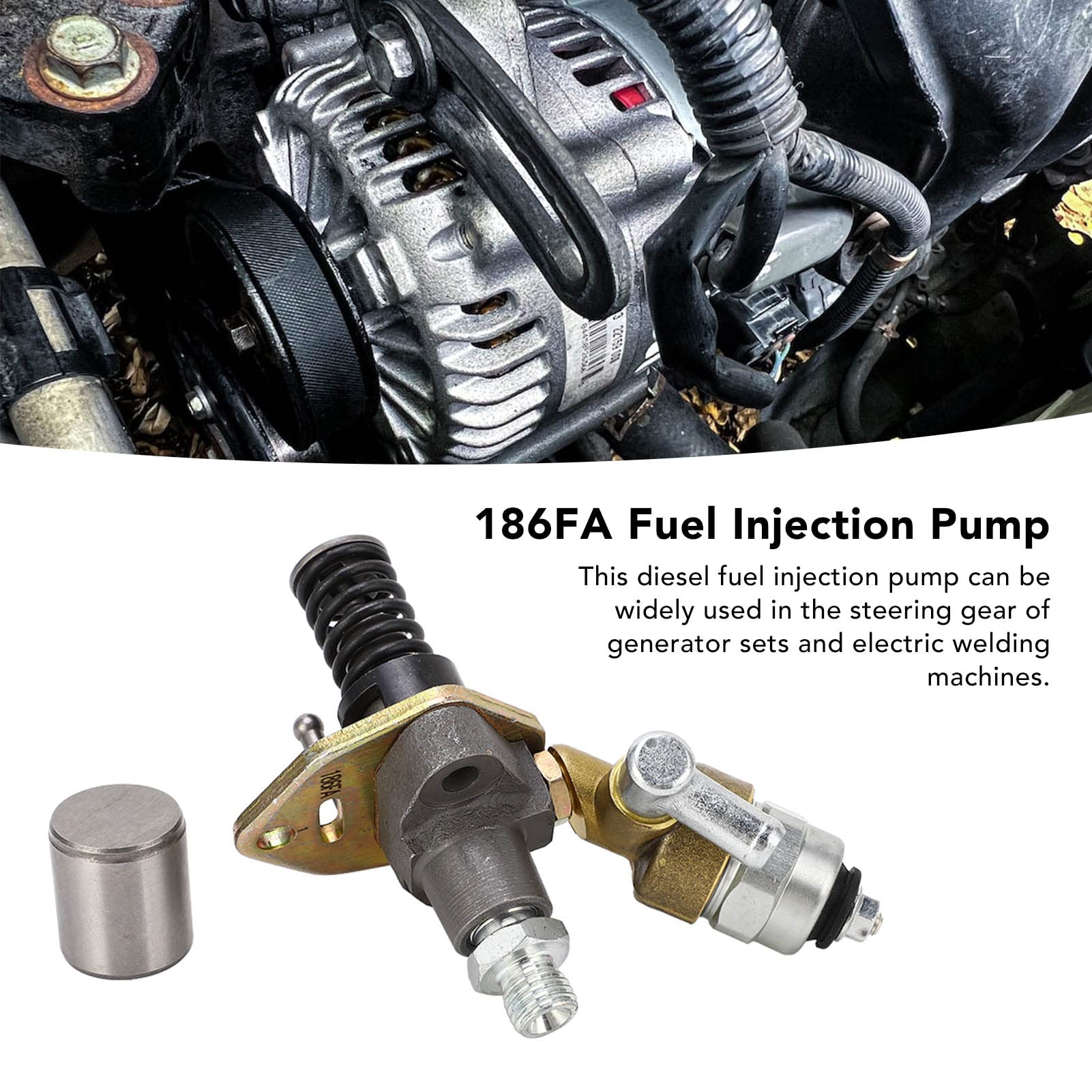 Iniettore di Carburante, Pompa di Iniezione del Generatore Diesel Monocilindrico 186Fa L100N 12V con Elettrovalvola Per Servosaldatrice del Gruppo Elettrogeno