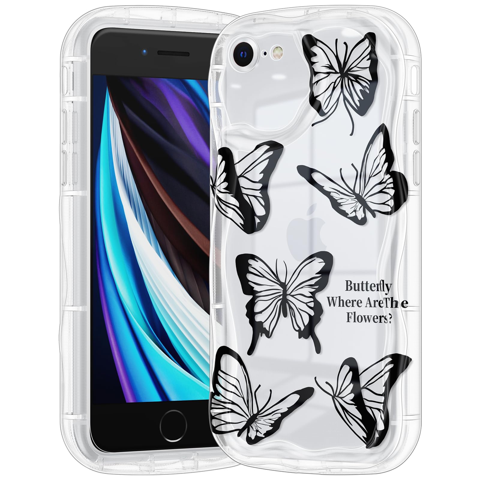 Coque antichoc iPhone 8/7/SE transparente anti-chute motif 3D - 8