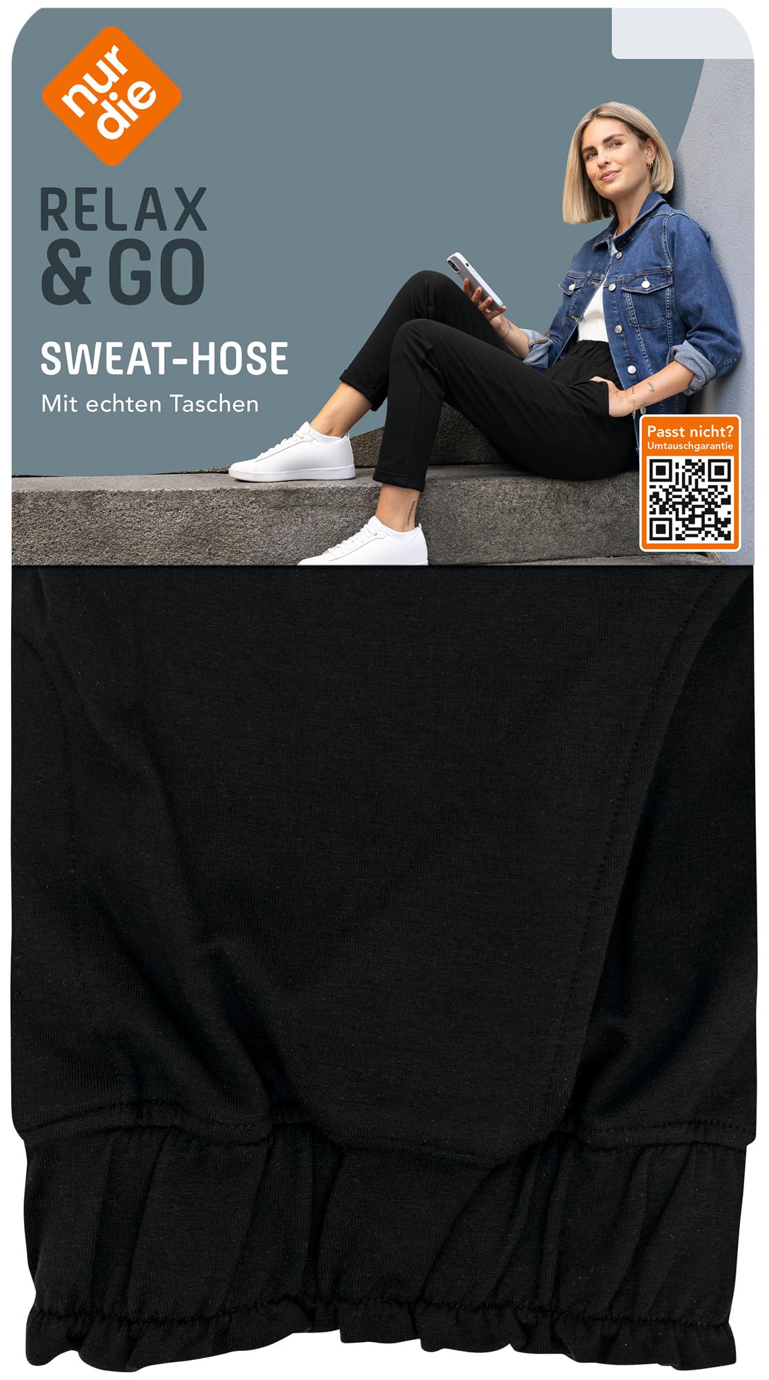 Nur Die Sweat-Hose Relax & Go sportliche bequeme Freizeithose Stretch elastischer Bund verkürzte Länge Damen