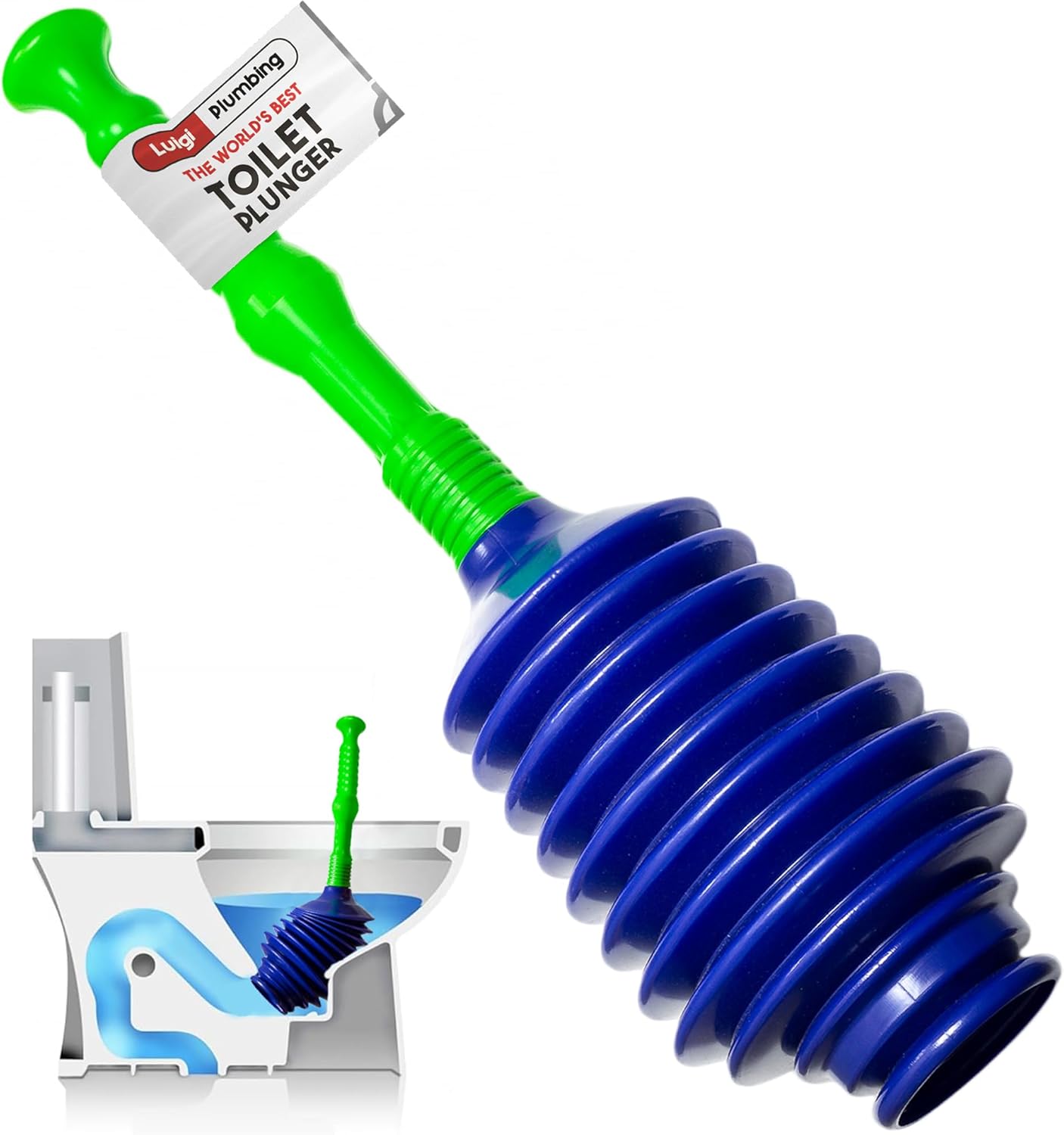 Luigi’s Toilet Plunger | The World’s Best Unblocker | Snake Design Bathroom Plungers | Clog & Blockage Remover