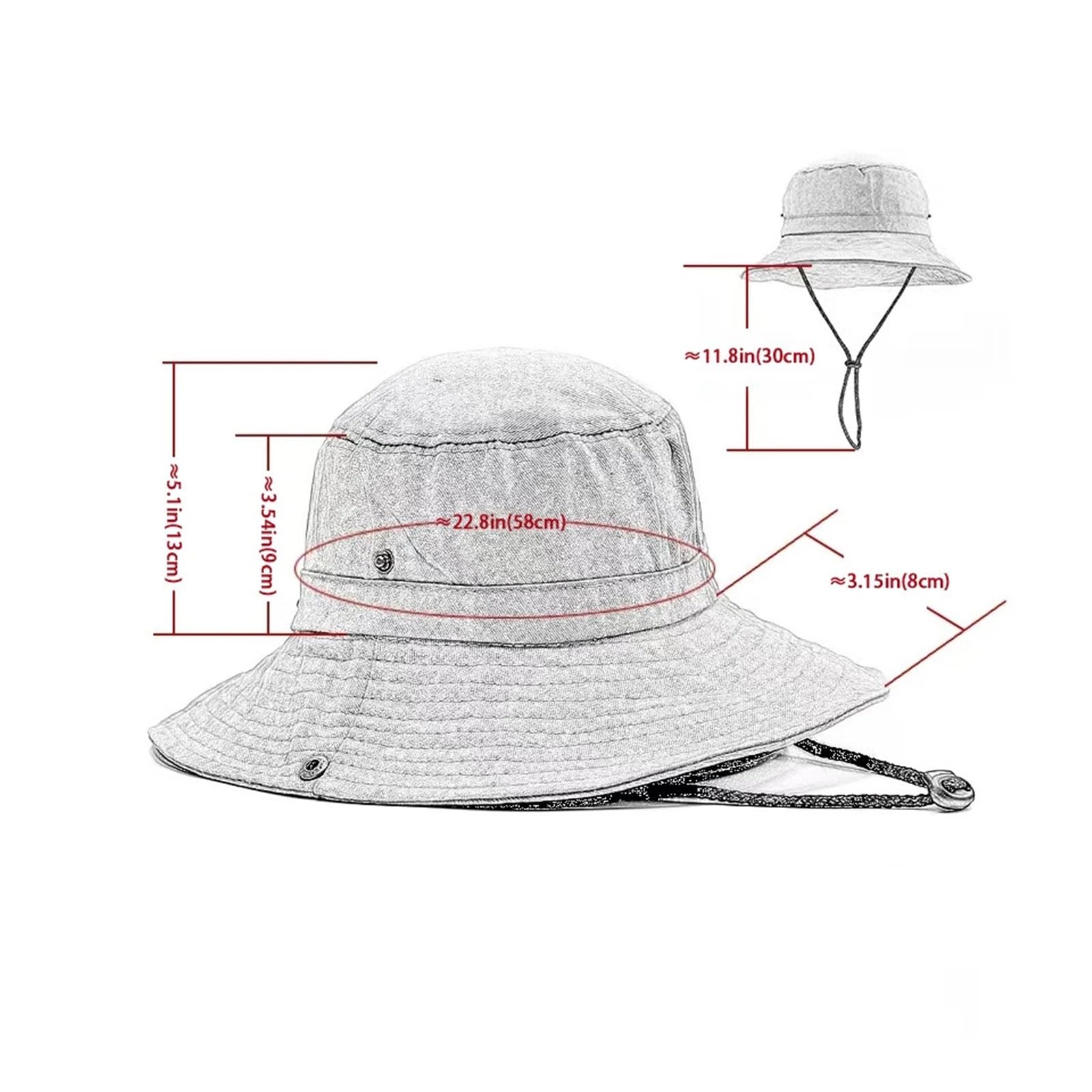 Cappello da Pescatore Cappelli a secchiello Vintag in tinta unita lavato