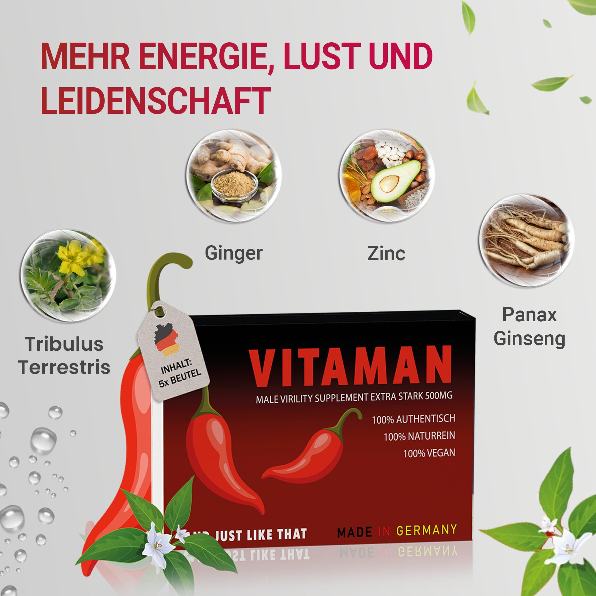 VITAMAN Gelée Royale FORTE Extra Stark – Magic Night – Hochdosierte Männer-Formel für Testosteron, Vitalität & Ausdauer – 3er Probierpackung