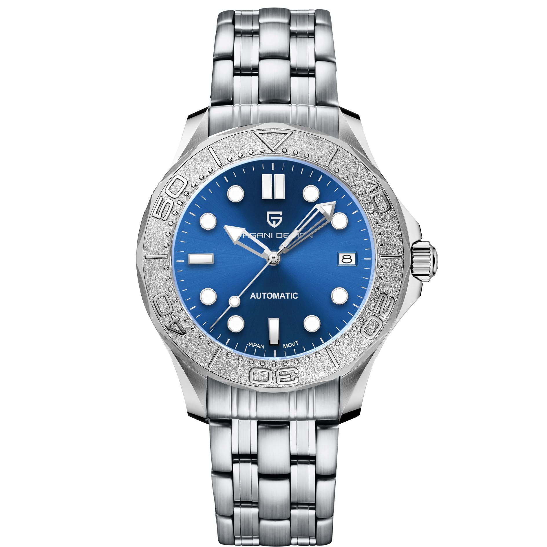 TYBERLEY Classic Orologio meccanico da uomo Movimento giapponese Ghiera girevole in acciaio inox 100M impermeabile orologio subacqueo automatico Data PD1818