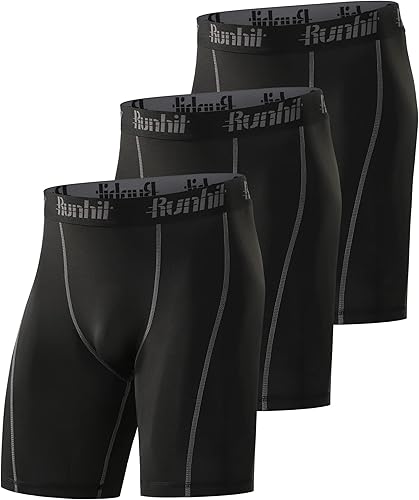Runhit - Pantalones cortos deportivos de compresión para hombre, ropa interior de elastano, pantalones para correr y entrenar