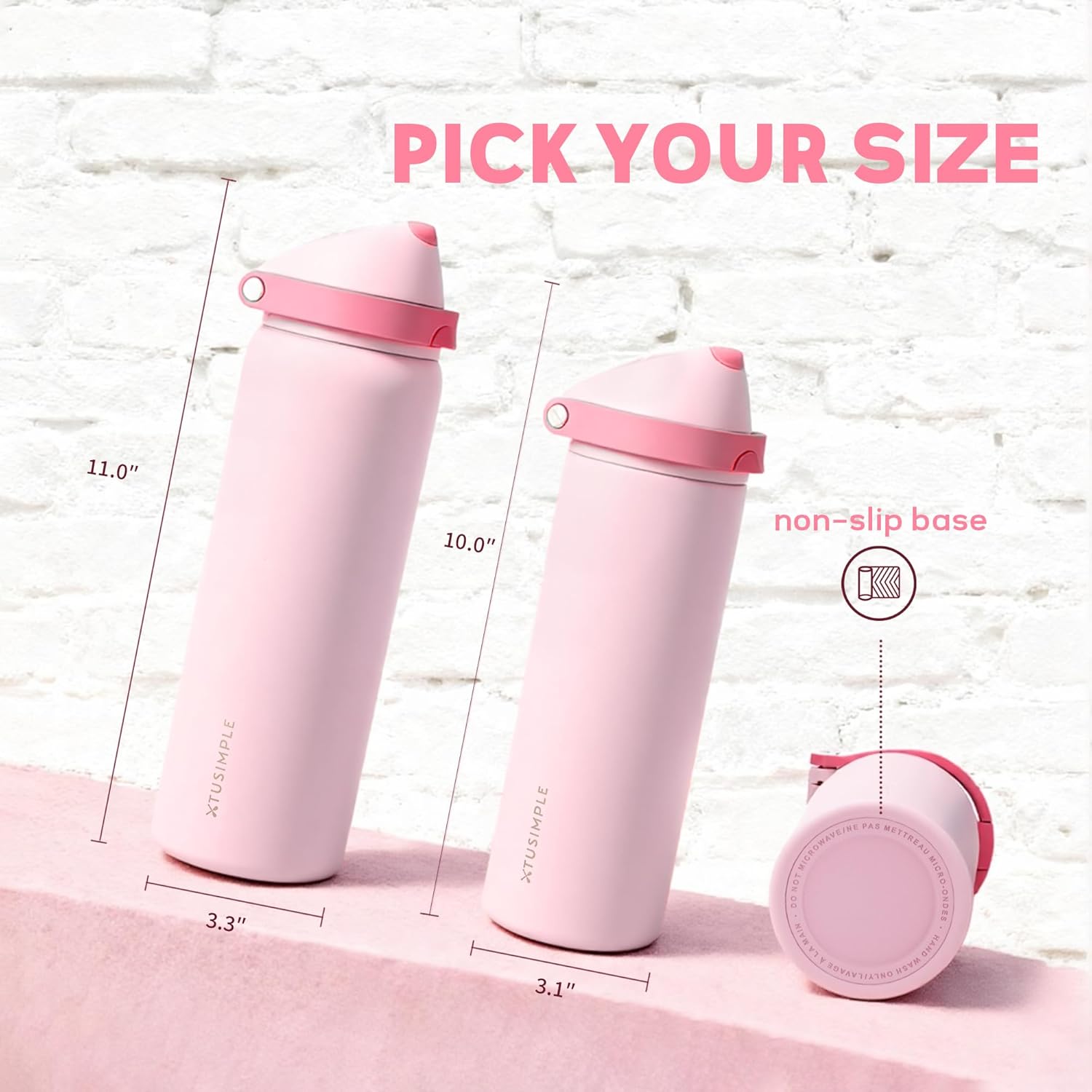 32 oz Stainless Steel Water Bottle with Straw, 2-in-1 Sip and Chug Lid, Triple Walled Vacuum Insulated Metal, Leakproof, BPA Free for Travel, School, Hiking, Gym, Pink - Image 5