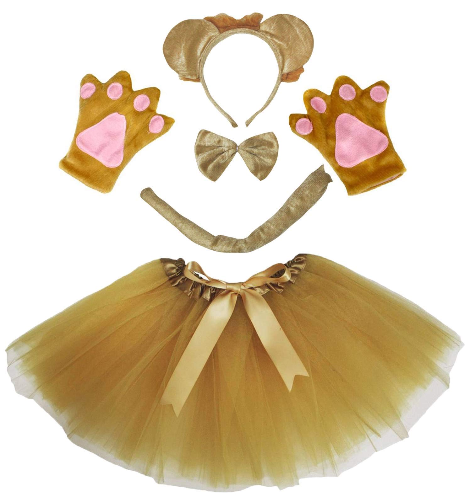 Petitebelle3D Headband Bowtie Tail Gloves Tutu 5pc Lady Costume