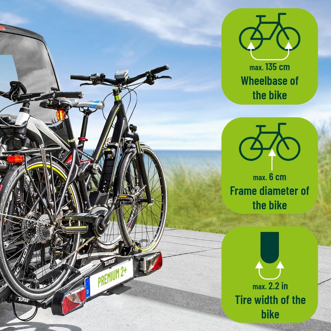 EUFAB 11523 Premium II Plus de Transport pour Barre de remorquage Fixation arrière