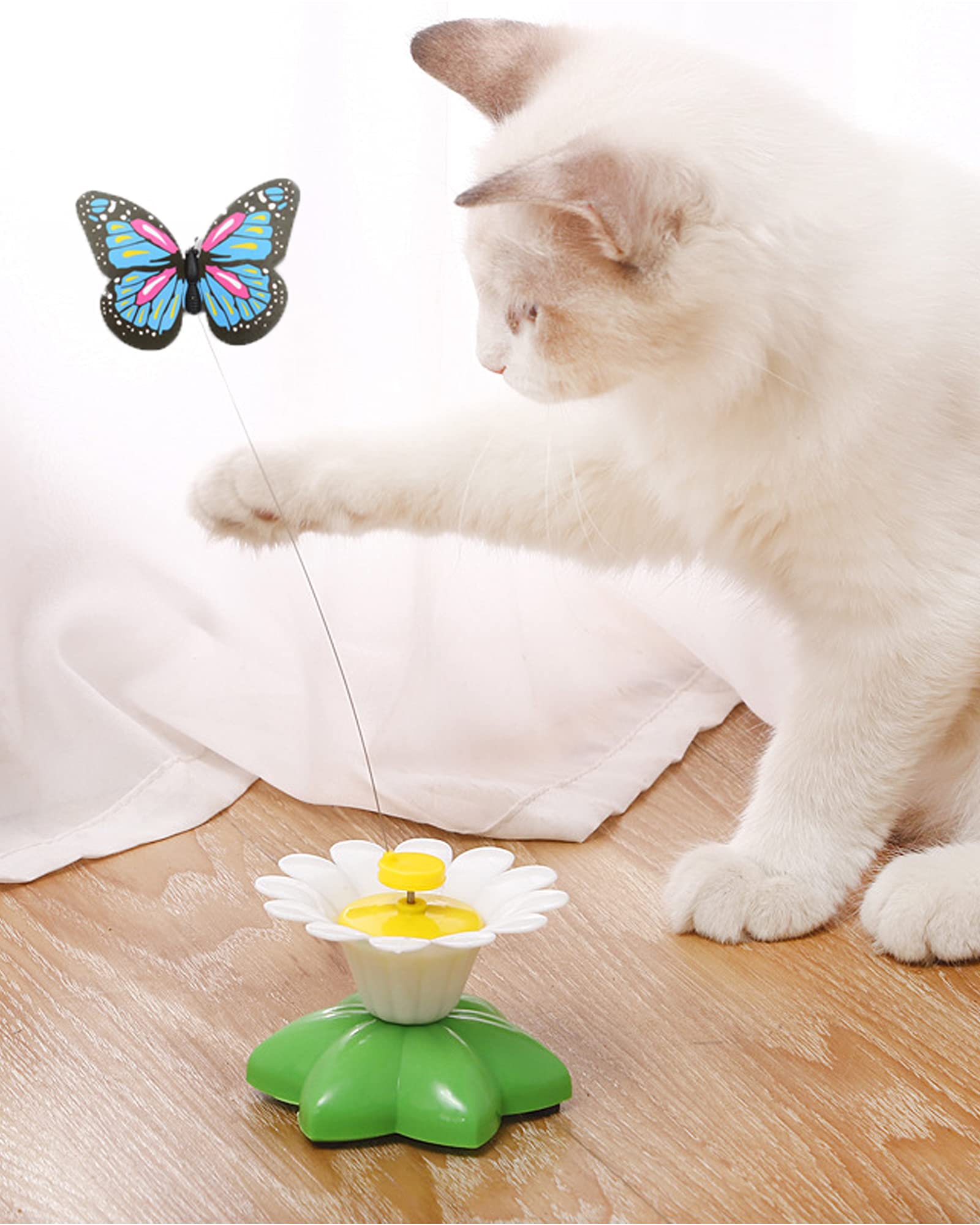Amazon | 電動 猫じゃらし 飛ぶ蝶 猫用 一人遊び ストレス解消用 運動