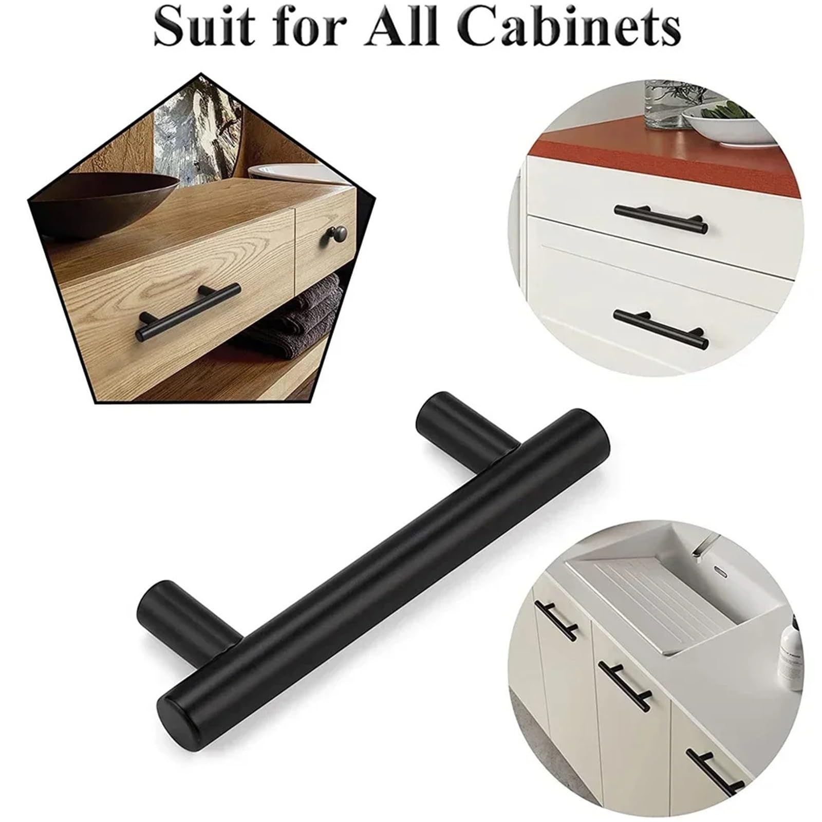4 tiradores de armario acero inoxidable negro mate for cajones cocina Para Armarios De Cocina(Black 160mm)