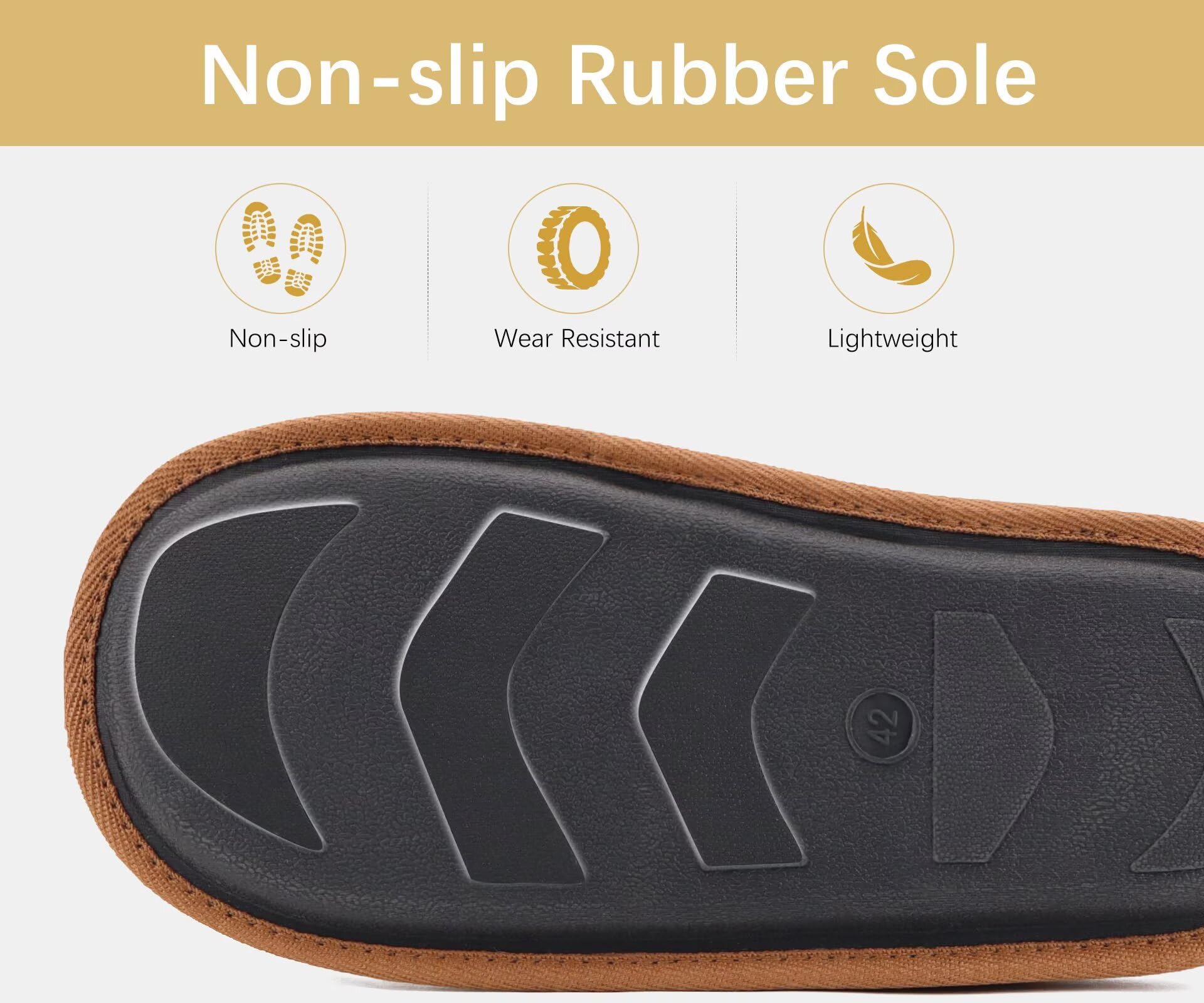 ONCAI Pantofole da Uomo Invernali, Comoda Memory Foam Calde Scarpe da Casa in Lana Con Suola Antiscivolo Taglia 40-49 EU