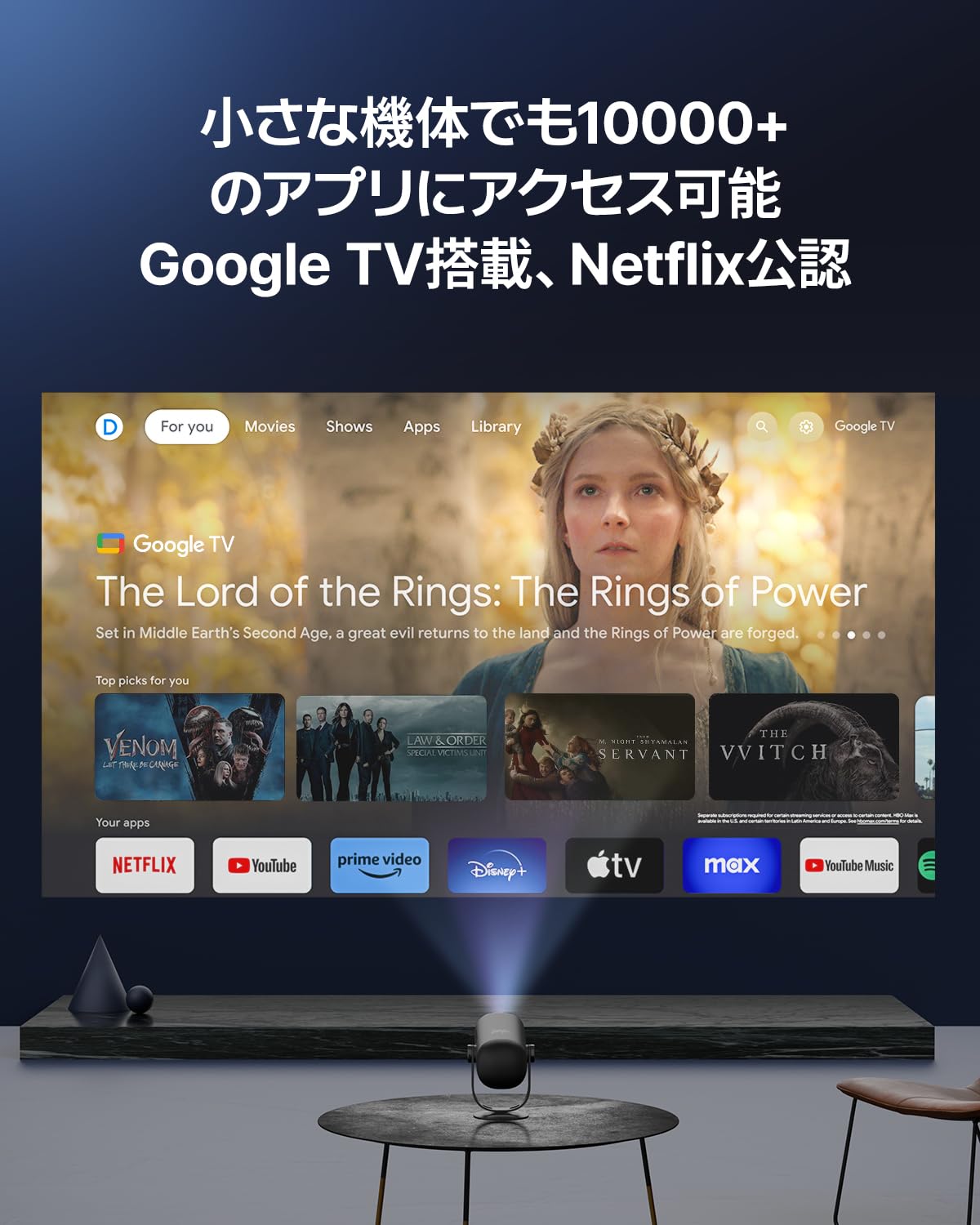 Dangbei Freedo モバイルプロジェクター 450ISOルーメン Netflix公認