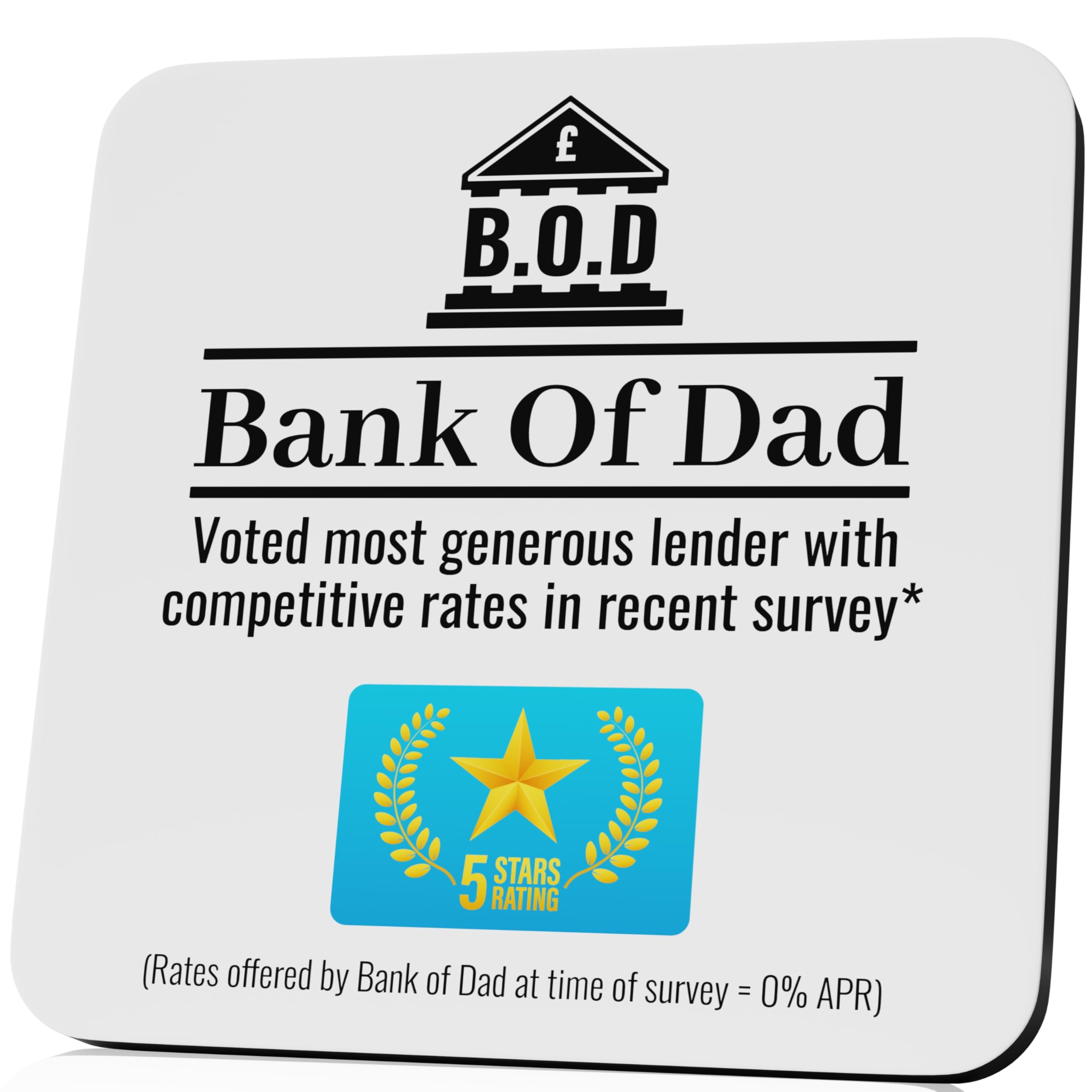 Fathers Day Funny Gift For Dad Bank Of Dad Money Joke Gift From Daughter Gifts From Son Christmas Drinks Coaster Gifts Dad Step