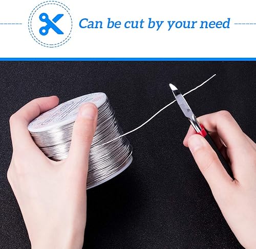 Miniatura 3 de BENECREAT Calibre 20, 770 pies, resistente al deslustre, alambre de aluminio suave flexible, alambre de metal para el día de San Valentín, joyería
