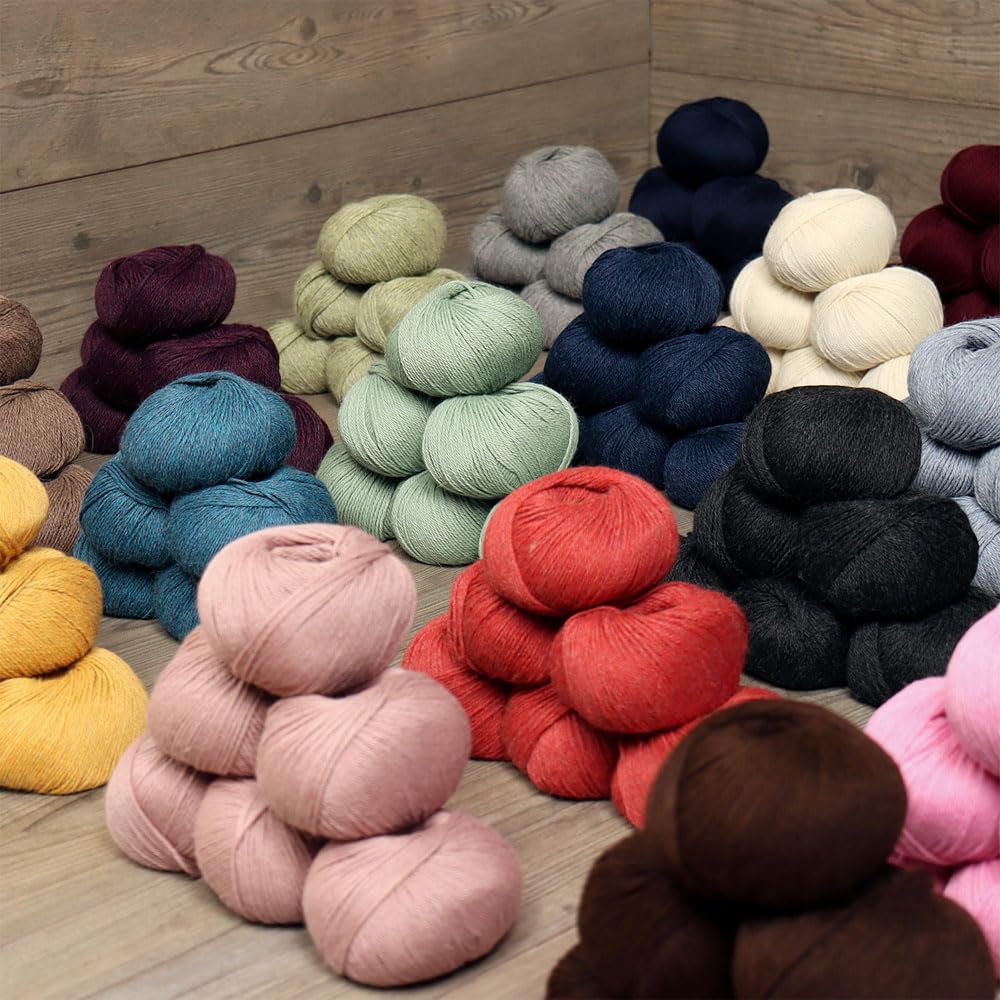 Set di 6 matasse di 6 matasse di 100% lana baby alpaca (300 grammi), peso DK, celestialmente morbido e perfetto per lavorare a maglia e uncinetto (verde salvia, DK – 6 matasse)