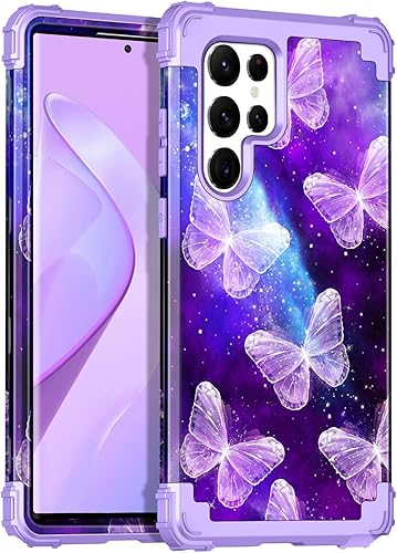 Casetego Funda compatible con Galaxy S22 Ultra 5G, tres capas resistentes a prueba de golpes, cuerpo completo, policarbonato duro y TPU suave funda