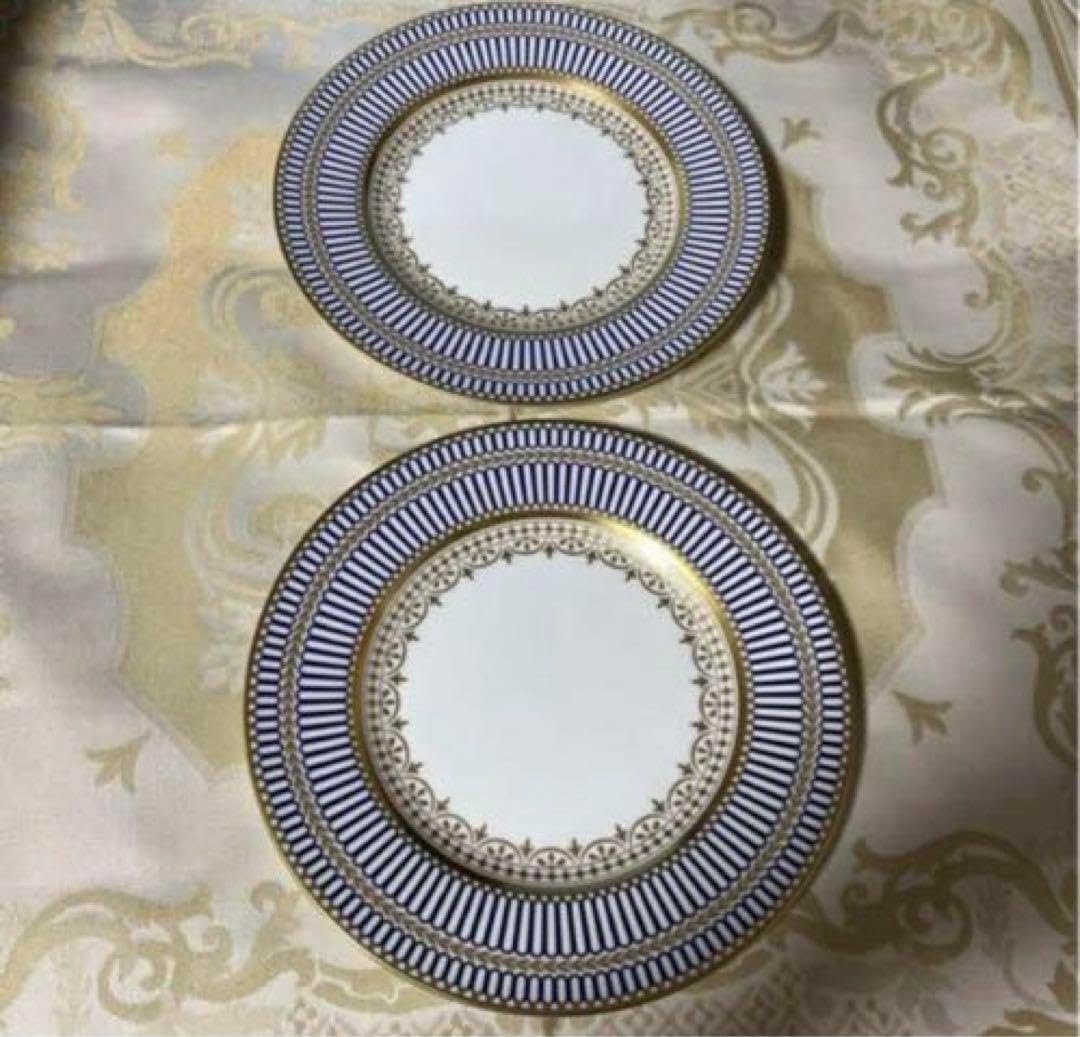 最終価格［新品］アンセミオンブルー　ケーキプレート ウエッジウッド アンセミオンブルー ペア ケーキプレート 希少品