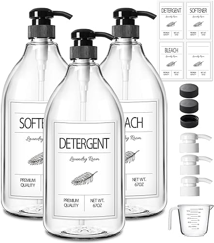 GMISUN Dispensador de jabón de detergente para ropa, dispensador de detergente líquido para ropa, contenedor para decoración de lavandería de