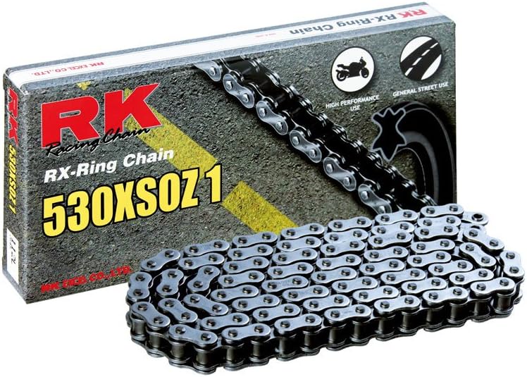 RK Racing Chain530XSOZ1-114 (530 Series) Steel 114 Link High Performance Street and Off-Road RX-Ring Chain with Connecting Link