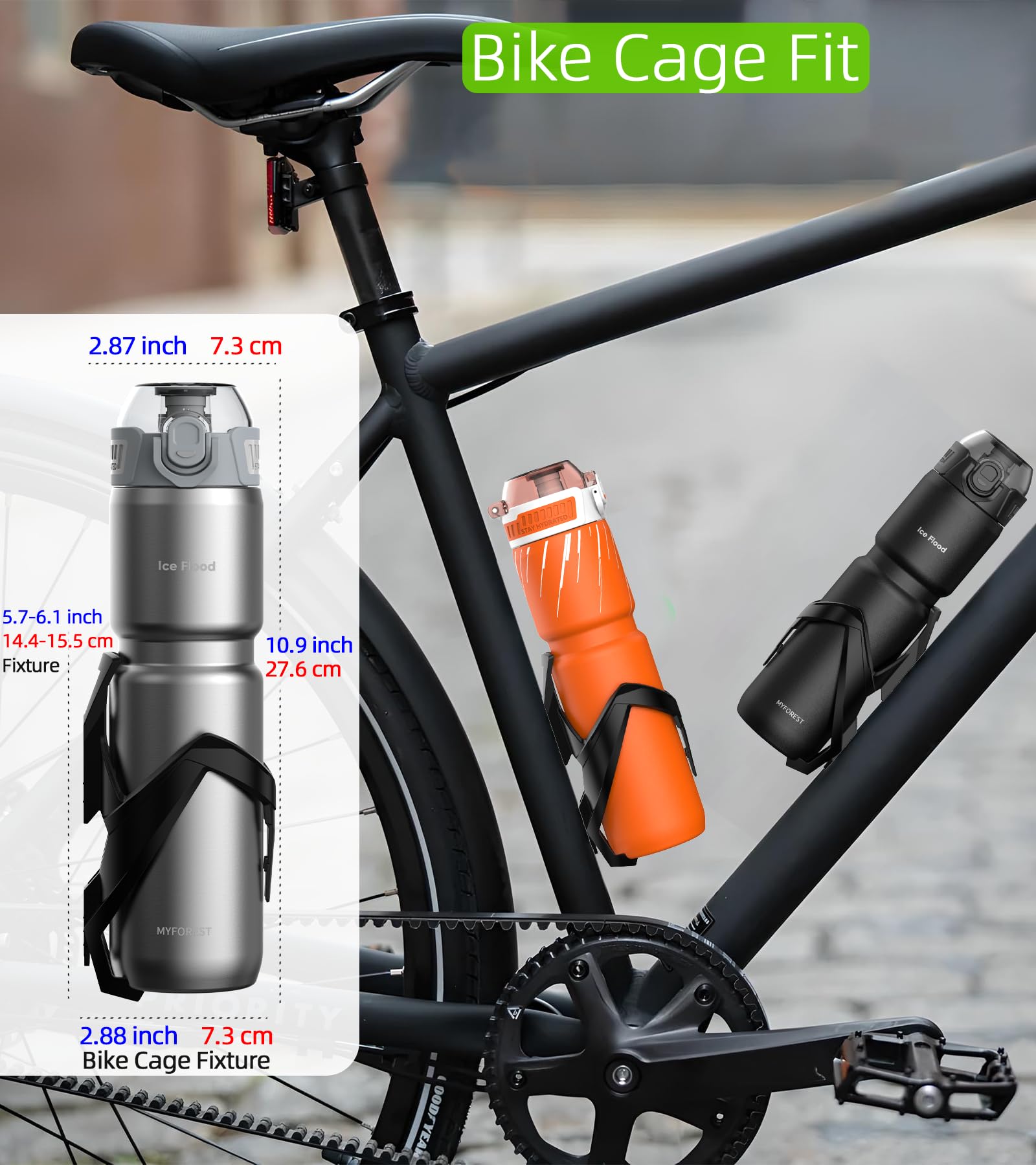 MYFOREST 24oz/700ml Insulated Bike Water Bottle, Odor-Free Surgical Steel Liner - Image 4