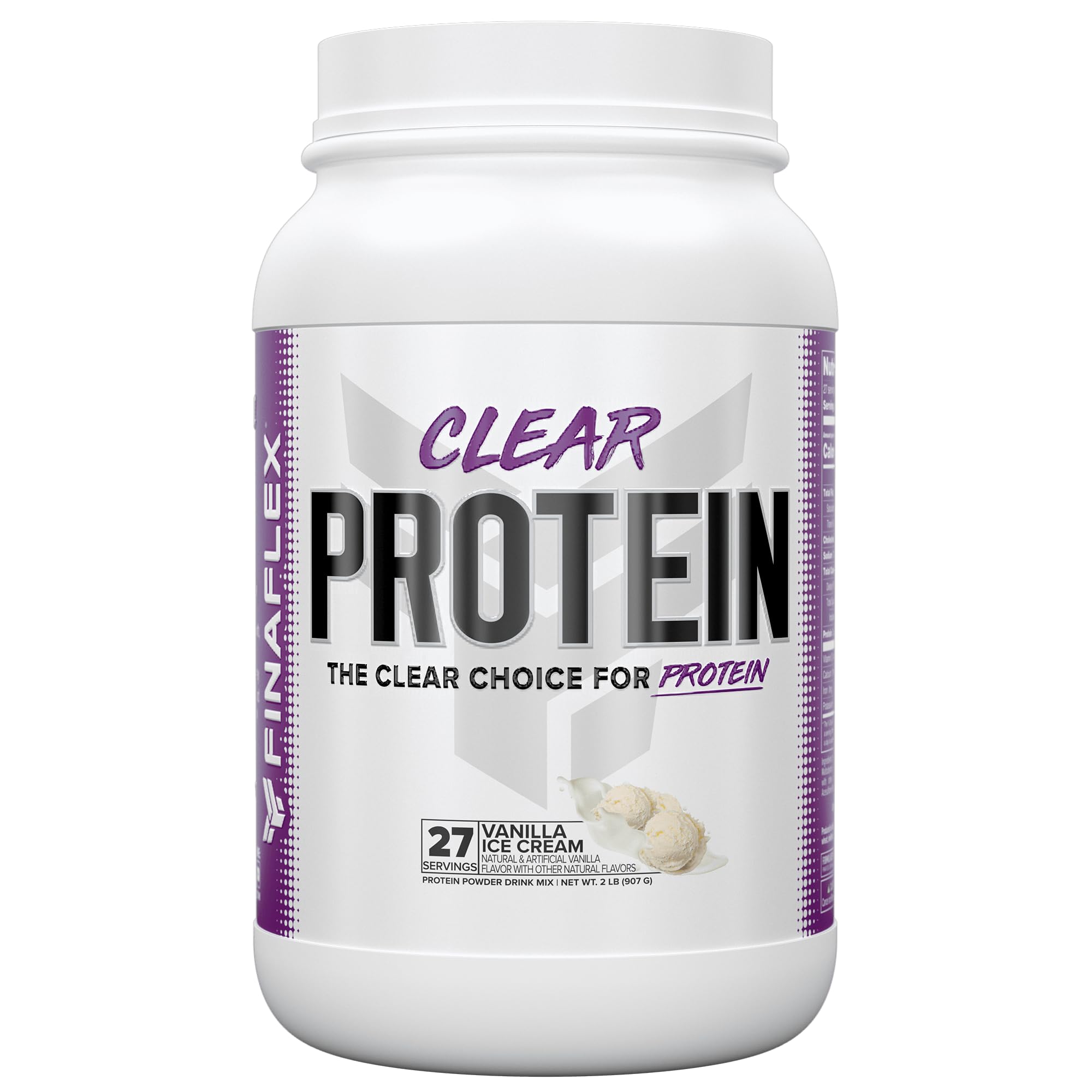 FINAFLEX CLEAR PROTEIN, Vanilla - 2 lb - Promotes Muscular Performance & Growth - Milkshake-Like Taste - Low Carb, Low Fat & Gluten Free - 27 Servings