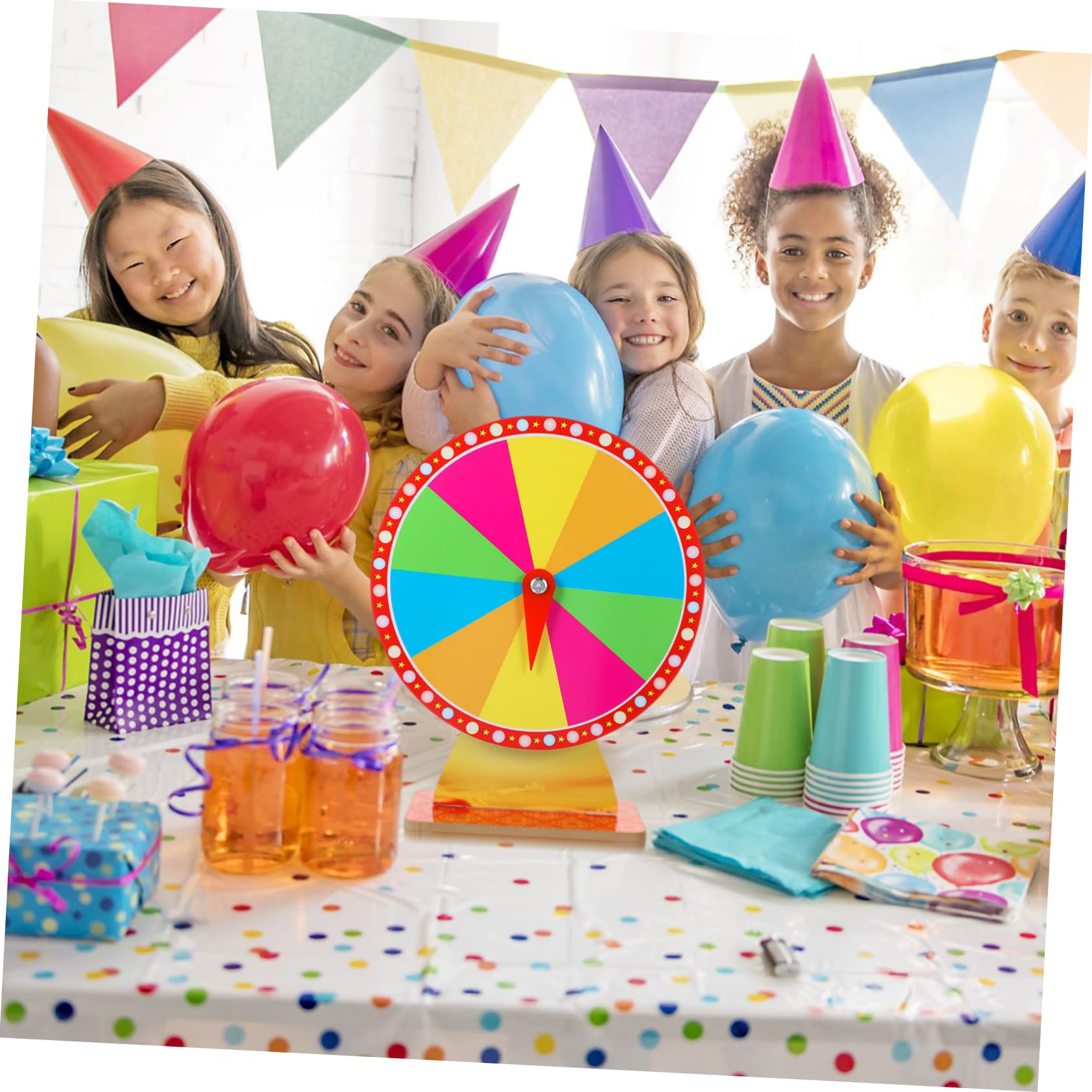 Ruota Della Roulette 10 Slot in Plastica Colorata, Ruota Da Gioco Portatile Per Feste e Carnevali, Accessorio Per Gioco Da Tavolo Per Ragazzo Ragazza e Adulti