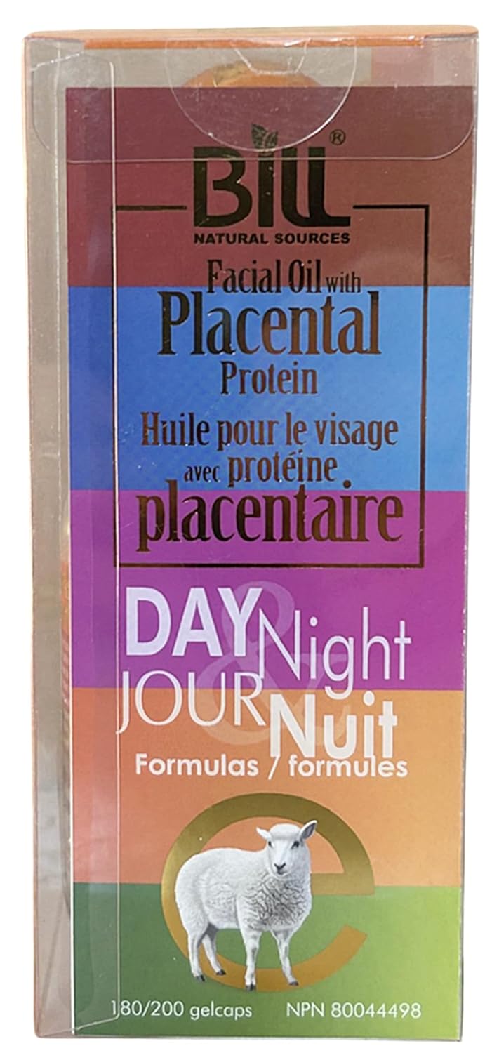 Lamb Placenta & Royal Jelly with Vitamin E Facial Oil, 200 Gelcaps, Bill Natural Sources