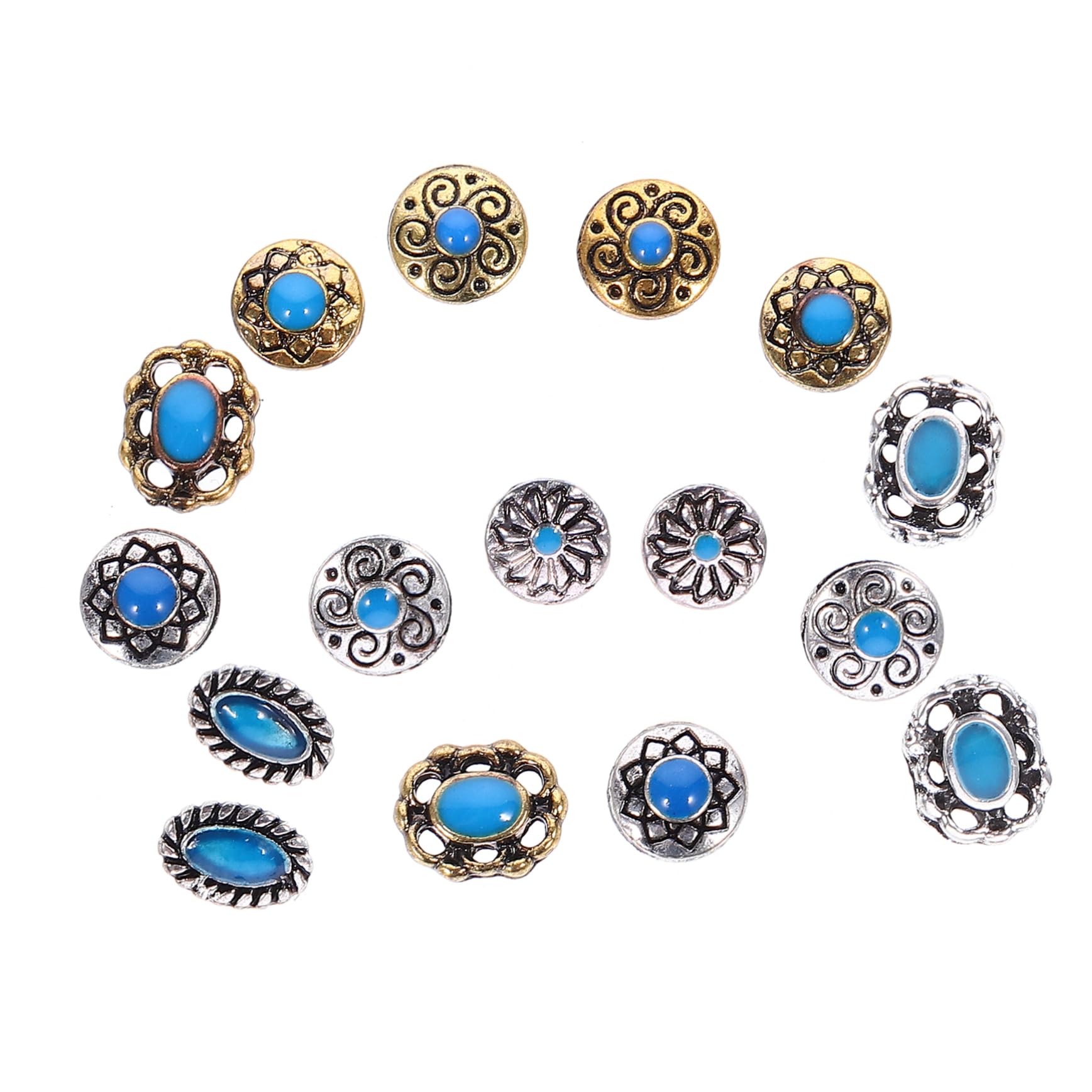 HAPINARY 2 Sets Acrylic Nail Charms 16pcs Gems and Chars for Designer Nail Art Decor