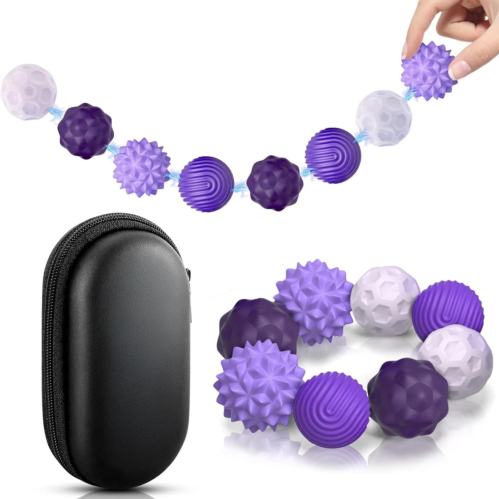 8PCS Magnetic Sensory Fidget Balls, Silicone Magnetic Balls Fidget Toys for Adults Stress Anxiety Relief Sensory Toys
