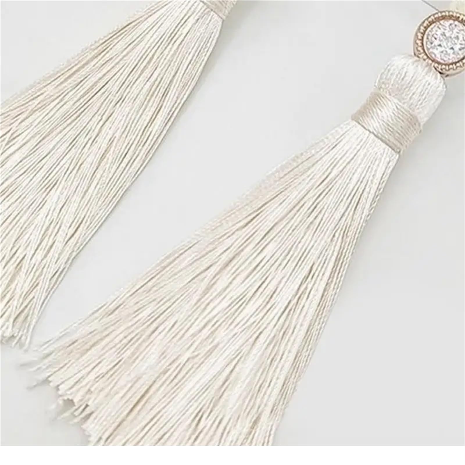Lot de 20 embrasses de rideaux en coton naturel avec pampilles tissées à la main pour décoration de la maison (embrasses à anneaux)