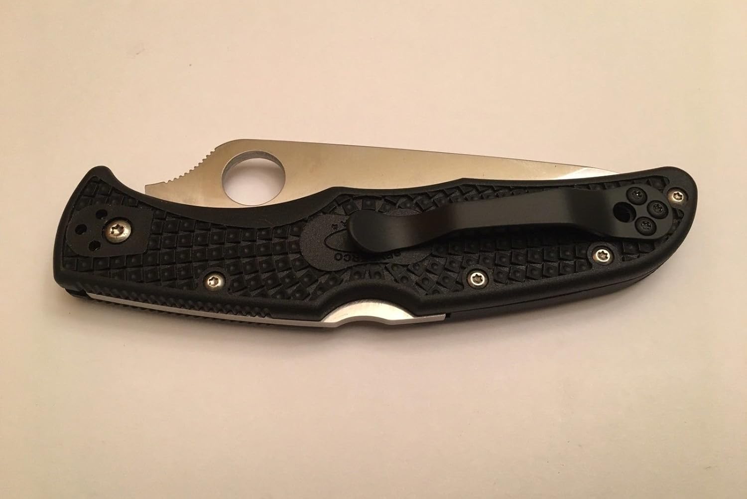 Matte Black Titanium Pocket Clip compatible with Spyderco Native 5 G10 Stretch Matriarch Delica 4 Endura 4